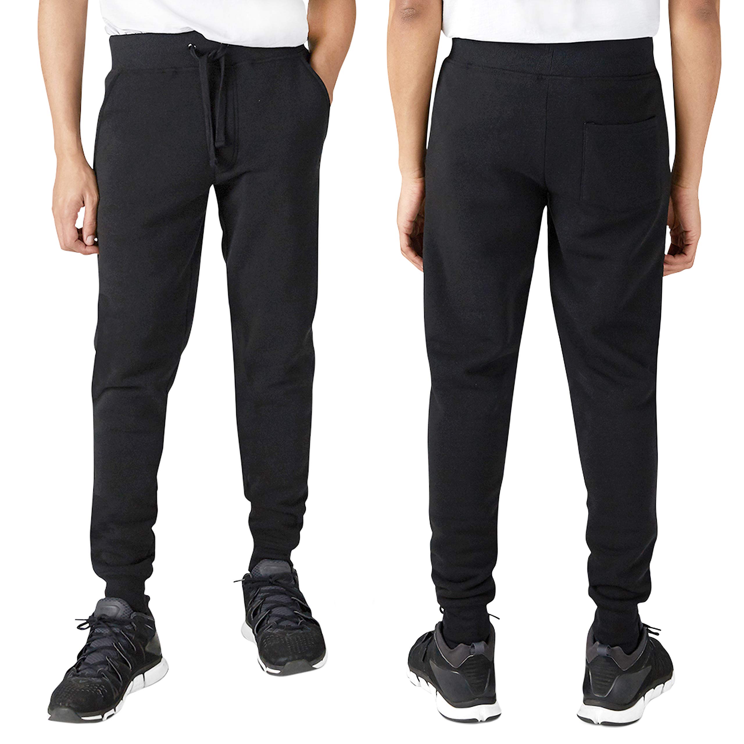 AKADEMIKS Men's Slim Fit Fleece Jogger Pants with Pockets - Comfortable Activewear for Gym, Running & Lounge (Sizes S-6XL) - Perfect for Workout, Travel & Casual Wear