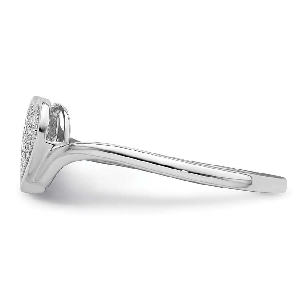 Diamond2Deal 925 Sterling Silver Diamond Heart Ring (0.05 ct) - Elegant Jewelry Gift for Women, Valentine's Day, Anniversary & Special Occasions