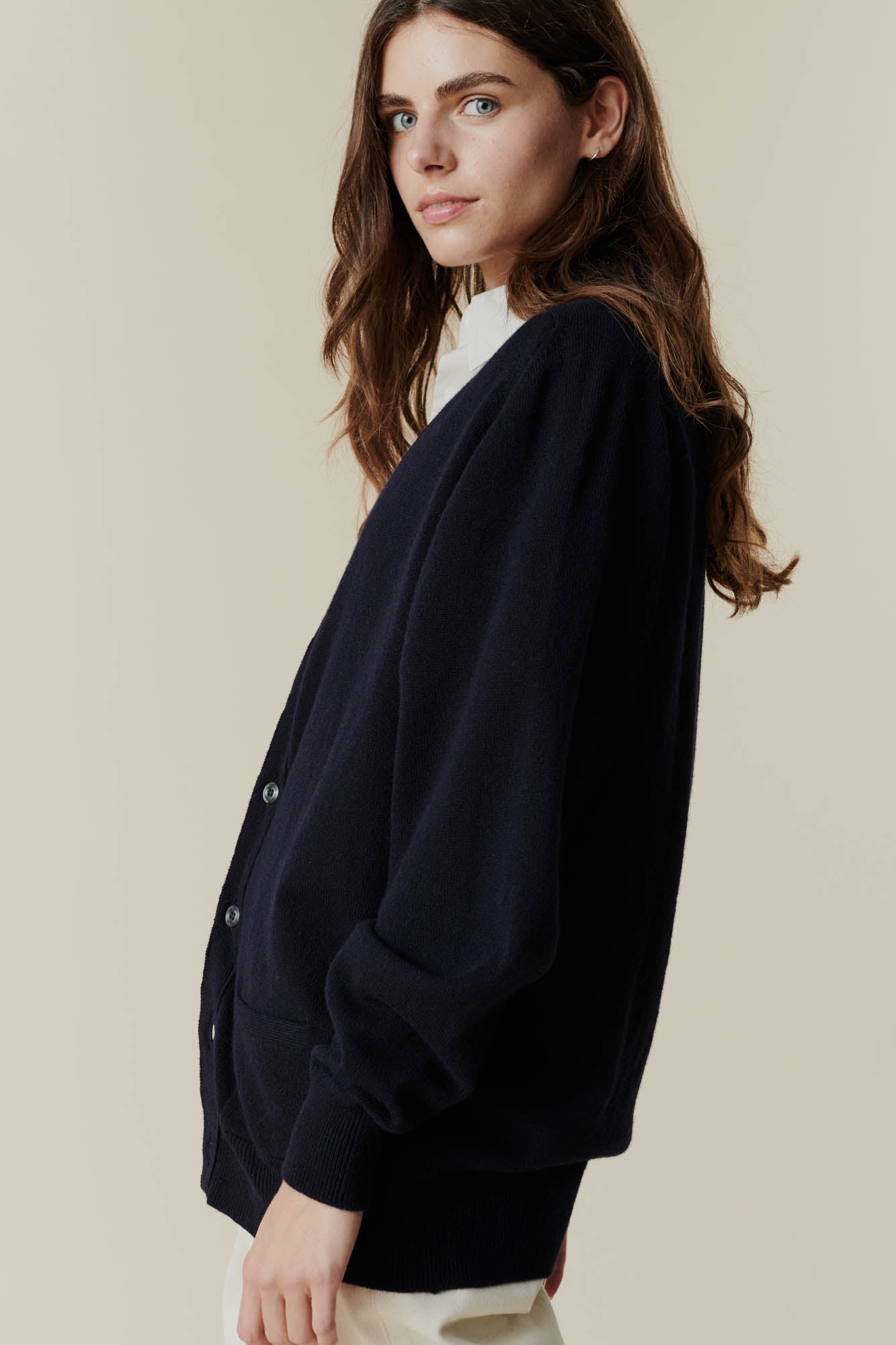 Women's Soft Lambswool Cardigan Sweater - Cozy Winter Knitwear for Casual & Office Wear - Black
