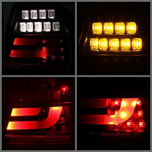 AKKON LED Tail Lights for 2005-2008 BMW E90 3-Series Sedan - Black Light Tube Design Brake Lamps (Pair) - Perfect for Night Driving & Car Customization