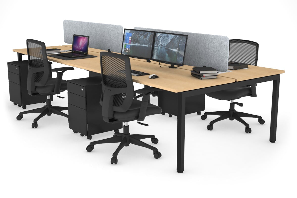 Quadro Square Legs 4-Person Office Workstation Desk - 1800mm x 700mm (71