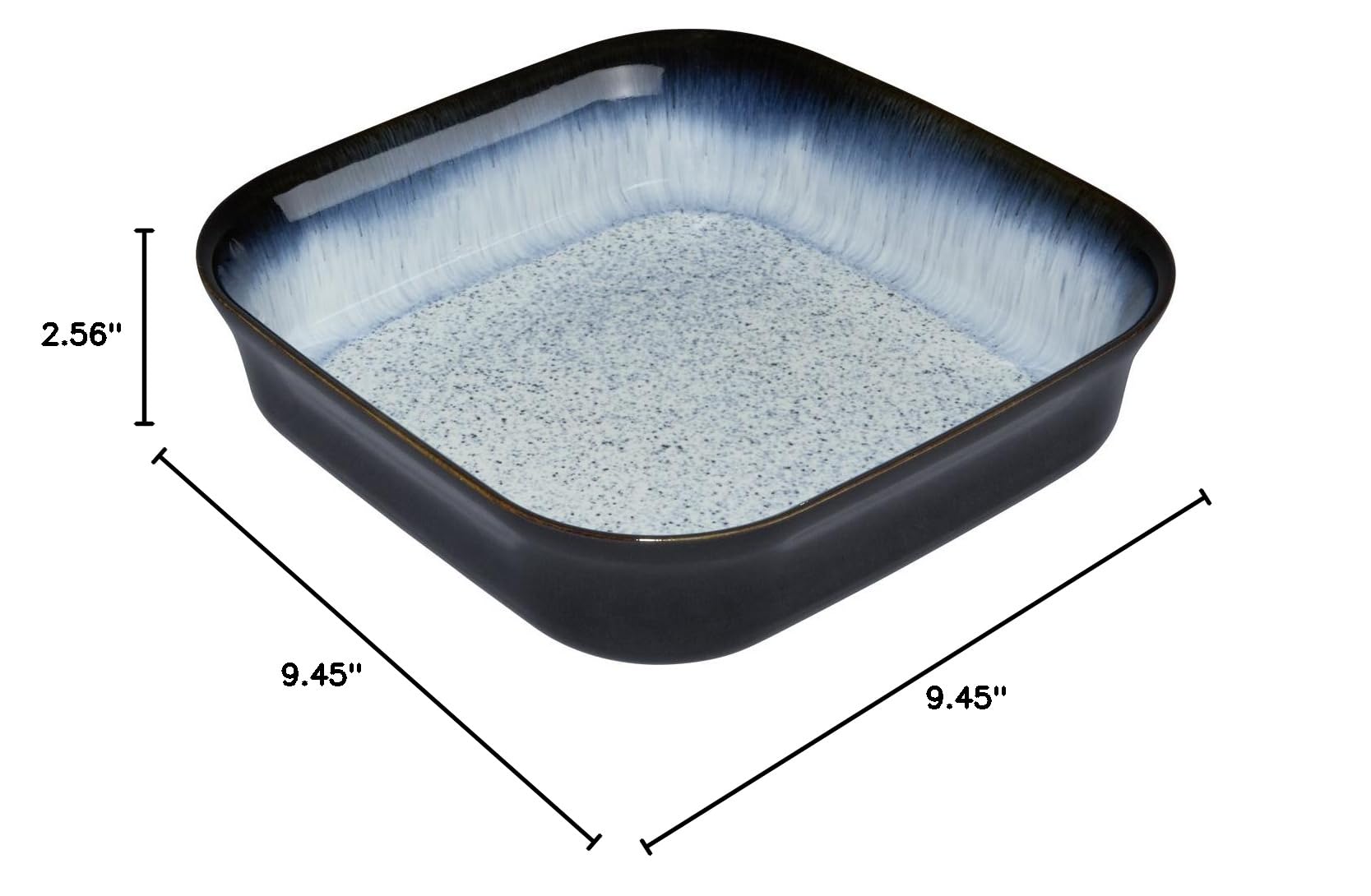 Denby Halo Square Stoneware Oven Dish - 24 x 24 x 6.5 cm Ceramic Baking Pan for Casseroles, Lasagna & Roasts - Perfect for Family Dinners & Holiday Entertaining