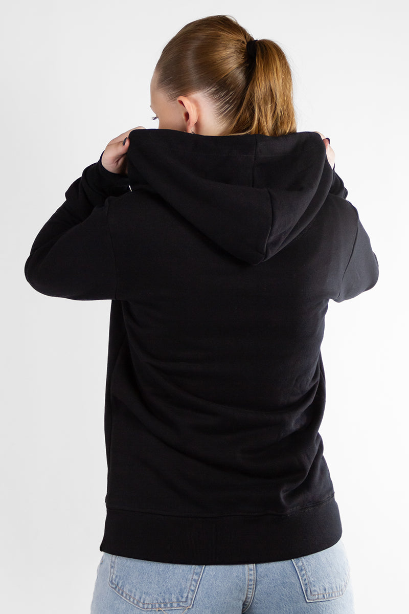 Women's Mid Winter Jacket - Waterproof & Windproof Black Coat for Hiking, Skiing & Outdoor Activities