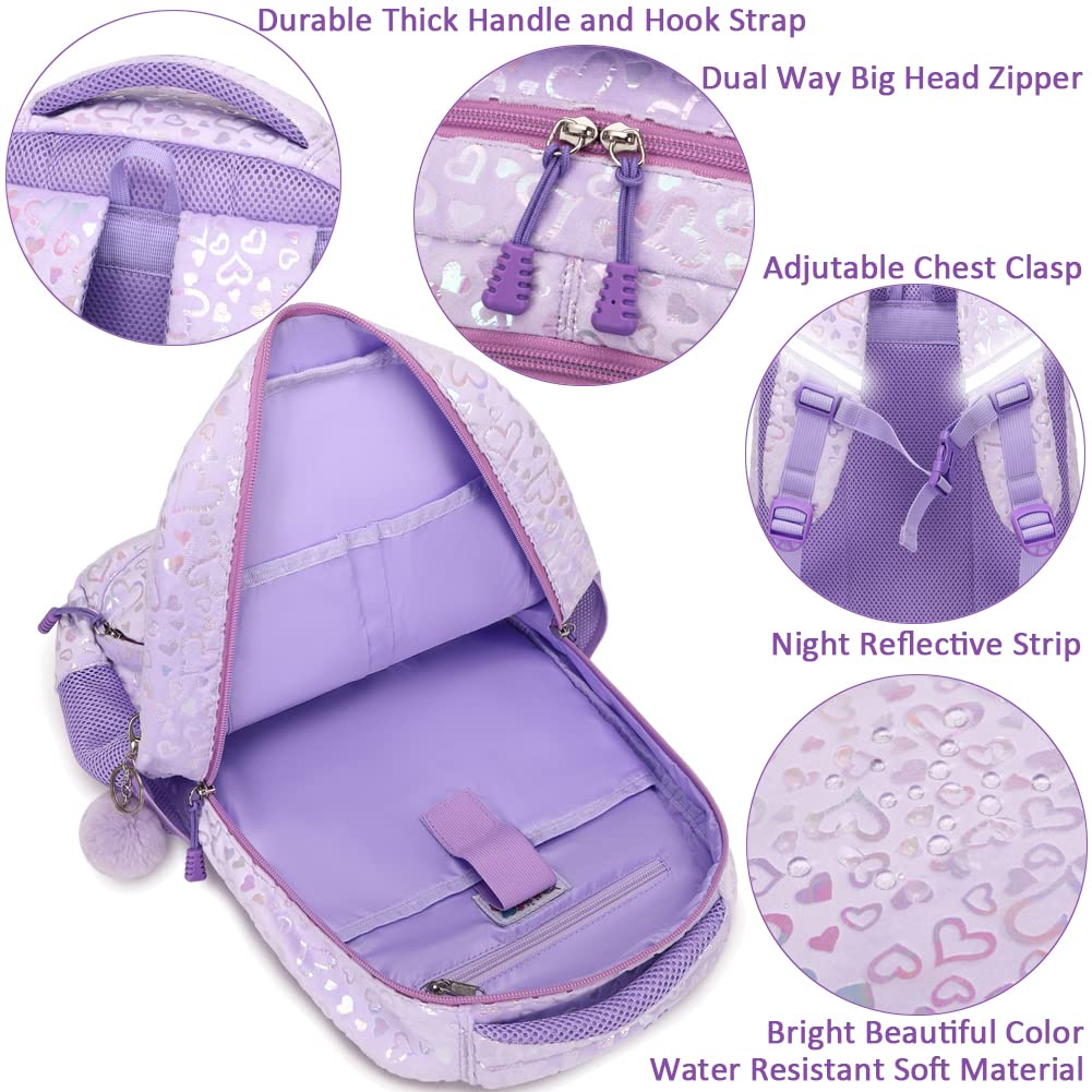 **Cute Unicorn Backpacks for Girls - Water Resistant Elementary School Bookbag Set - Perfect for School, Travel & Daily Use**