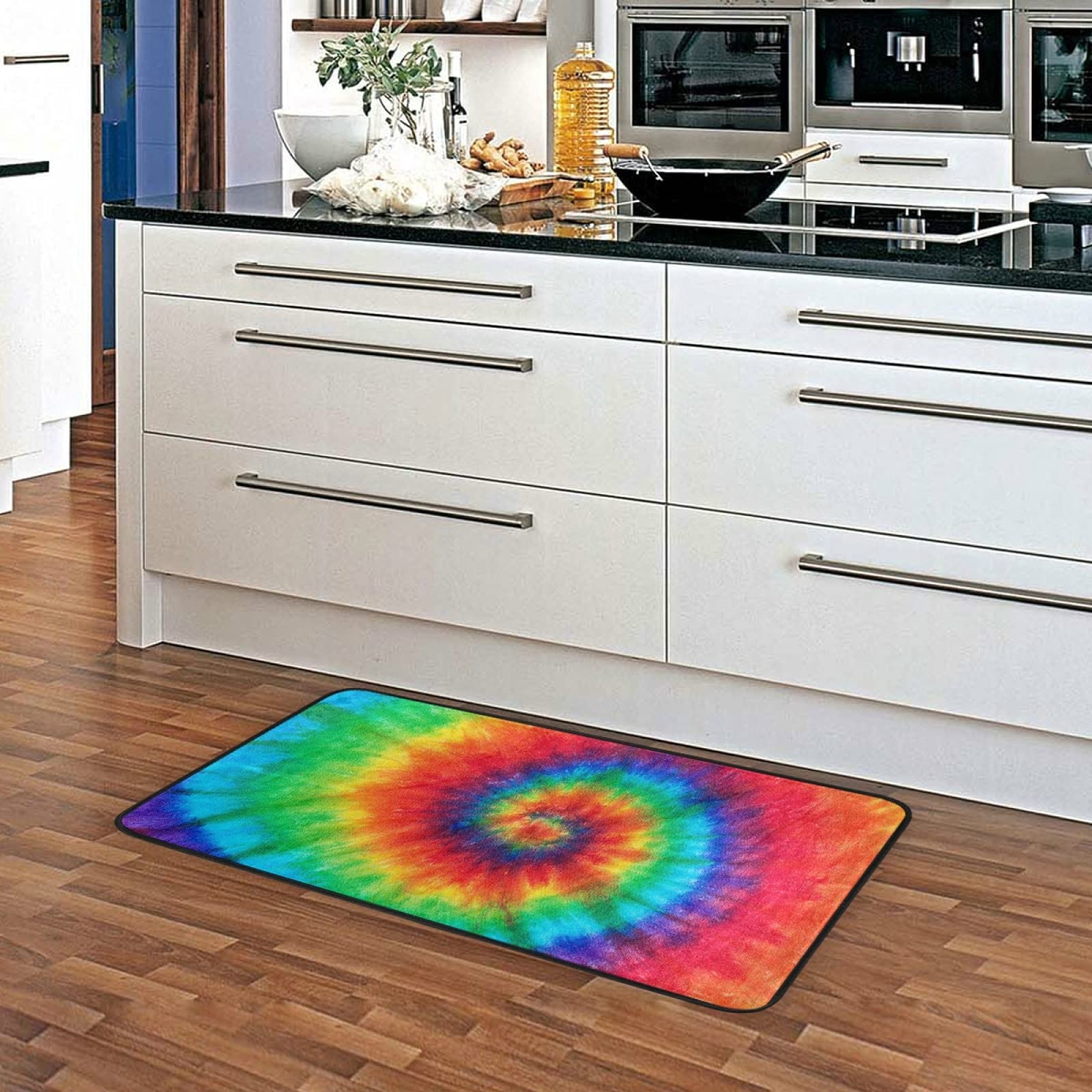 Anti-Fatigue Non-Slip Kitchen Rug - Cushioned Comfort Standing Mat, Tie Dye Design, 39x20 Inch - Perfect for Kitchens, Laundry Rooms, and Standing Desks