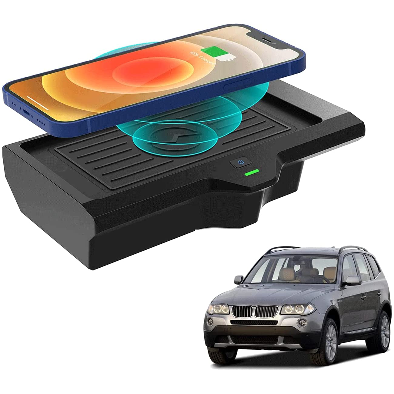 Wireless Charging Pad Compatible with BMW X3 G01 (2018-2022) & X4 (2019-2022) | Qi-Certified Fast Charger for iPhone Samsung Galaxy | Center Console Organizer Mat | Perfect for Car Accessories & Phone Charging on the Go