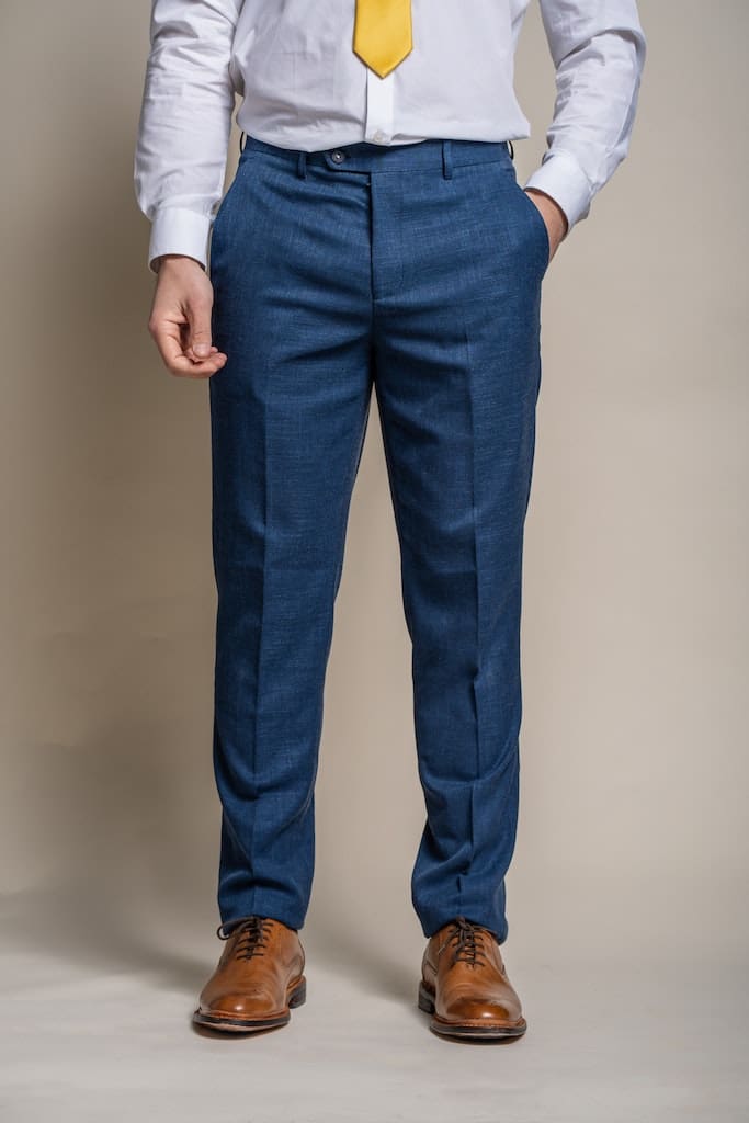 Cavani Miami Blue 3 Piece Suit for Men - Premium Slim Fit Business Suit Set - Perfect for Weddings, Office & Formal Events