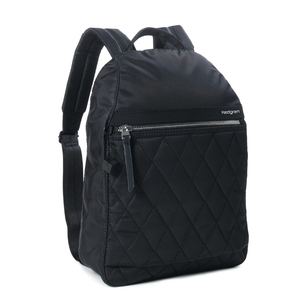 Hedgren Vogue Large Quilted Backpack for Women & Men - Stylish Black Travel Laptop Bag - Perfect for Work, School, College & Daily Commute