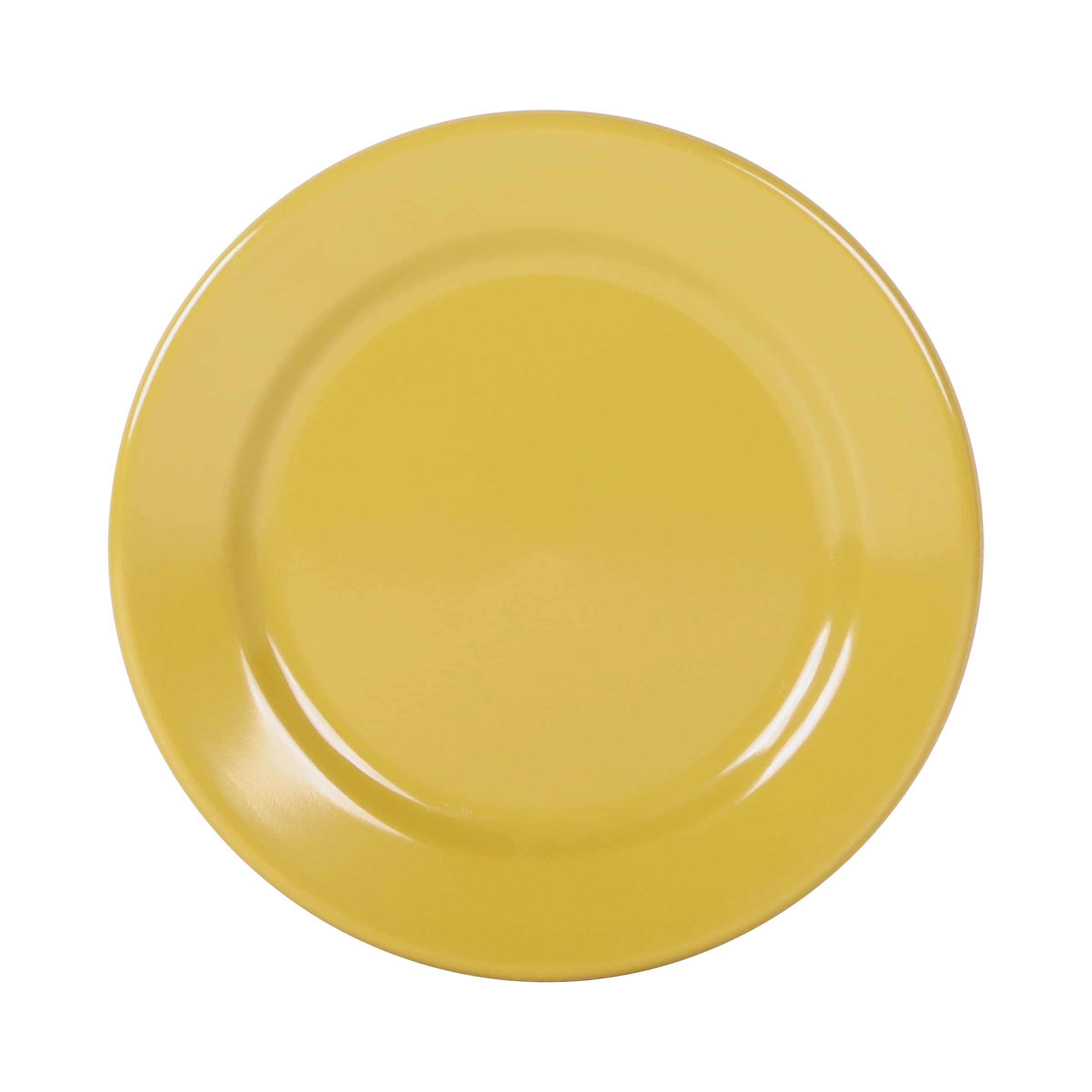 D775PL-OO 7.75 Inch Round Melamine Dinner Plates - Set of 6, Olive Oil Color, Durable & Lightweight - Perfect for Outdoor Dining, Picnics, Camping & Everyday Use