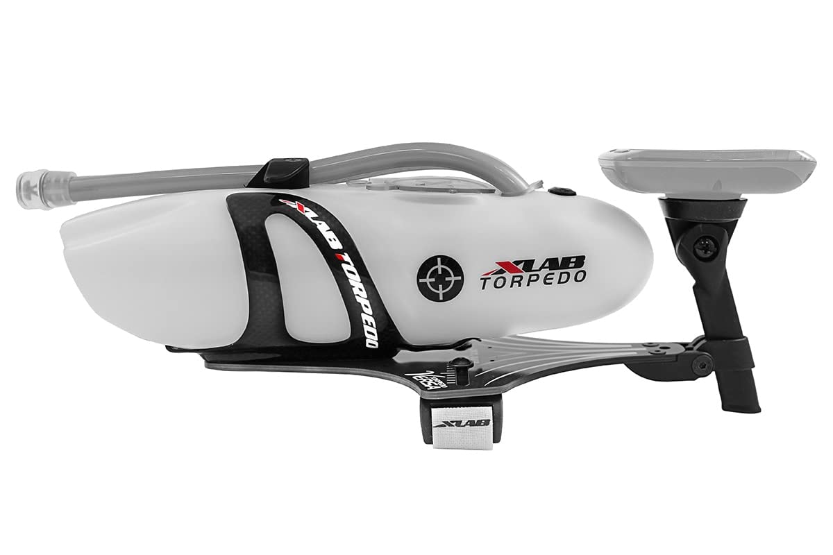 XLAB Torpedo Versa 500 Hydration System - Carbon Fiber Front Mount with Airflow Technology | Triathlon & Cycling Water Bottle for Road Bikes | Perfect for Long Distance Races & Training