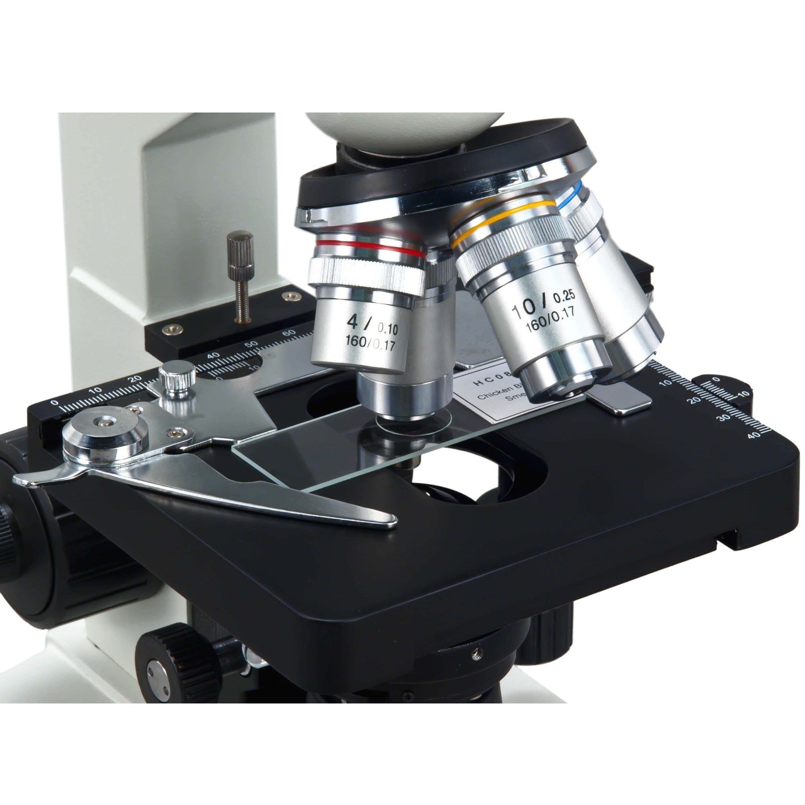 OMAX 2500X LED Binocular Compound Microscope with Slide Preparation Kit, Blank Slides, Lens Paper & Cleaning Tools for Lab, School & Home Science Experiments