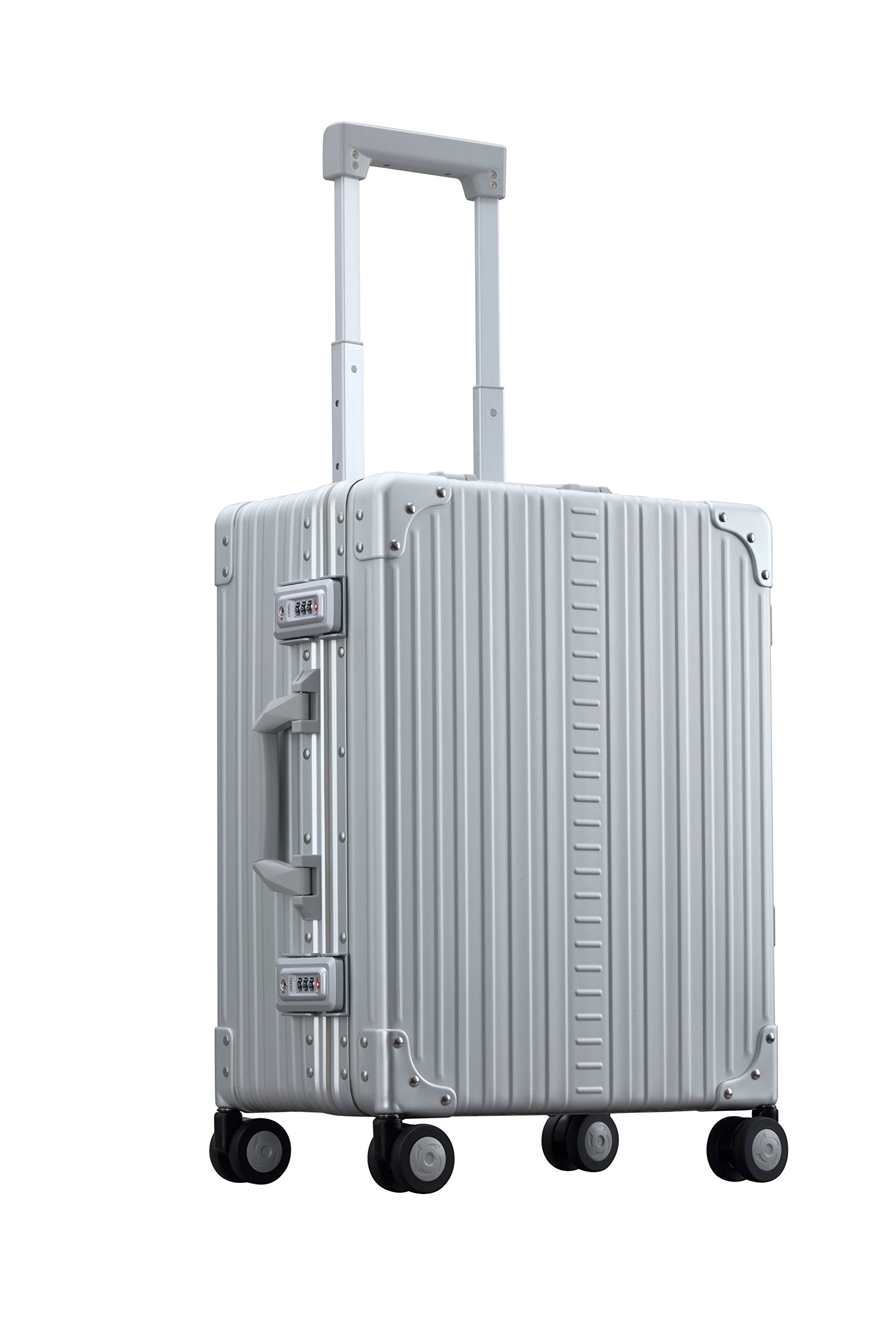 Aleon 21 Inch Aluminum Hardside Carry On Luggage with Suiter - Lightweight Durable Spinner Suitcase for Business Travel & Weekend Getaways