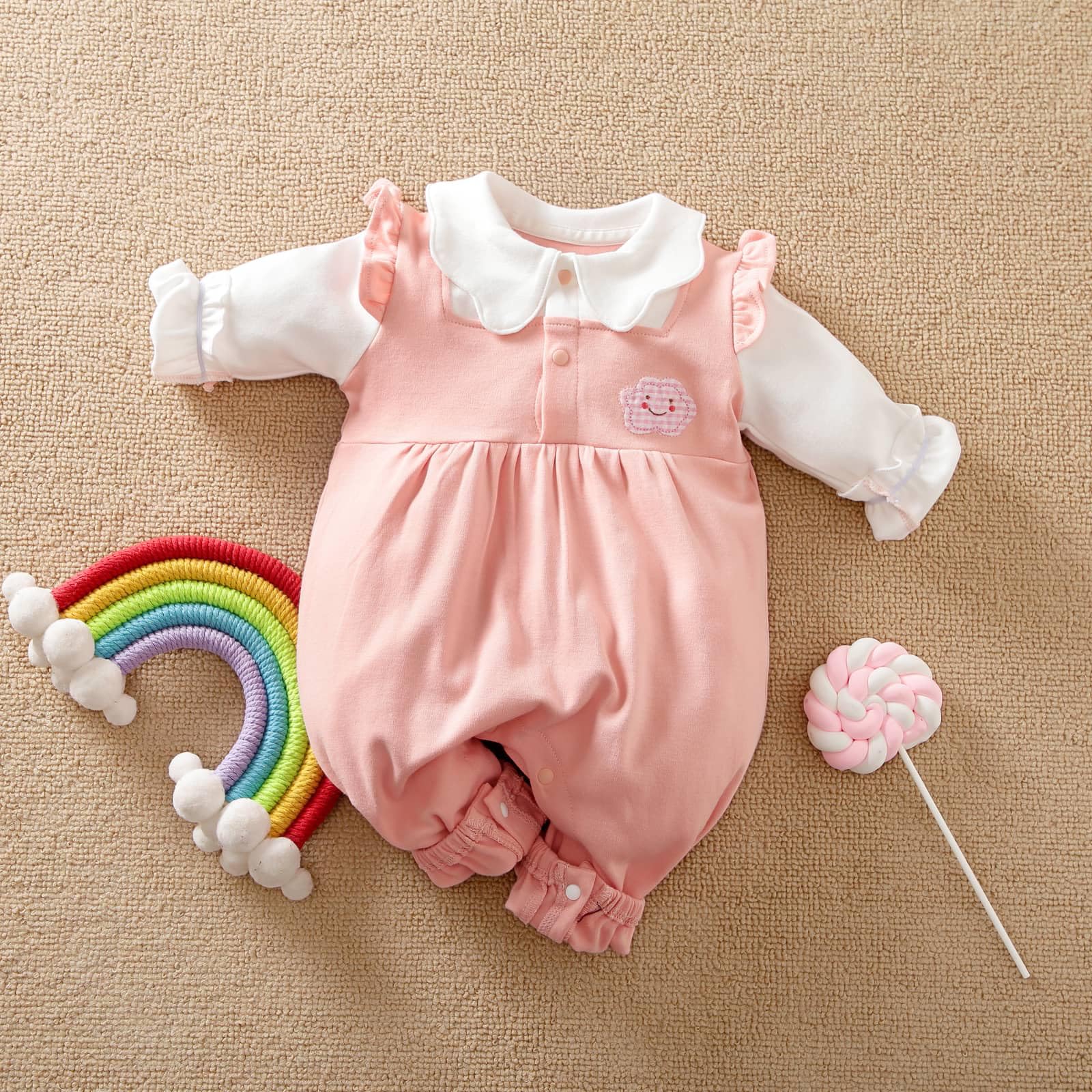 Adorable Bunny Romper Outfit for Newborn Baby Boys & Girls 0-18 Months - Long Sleeve Zipper Onesie with Rabbit Ears Hoodie - Perfect for Easter, Photoshoots & Playtime