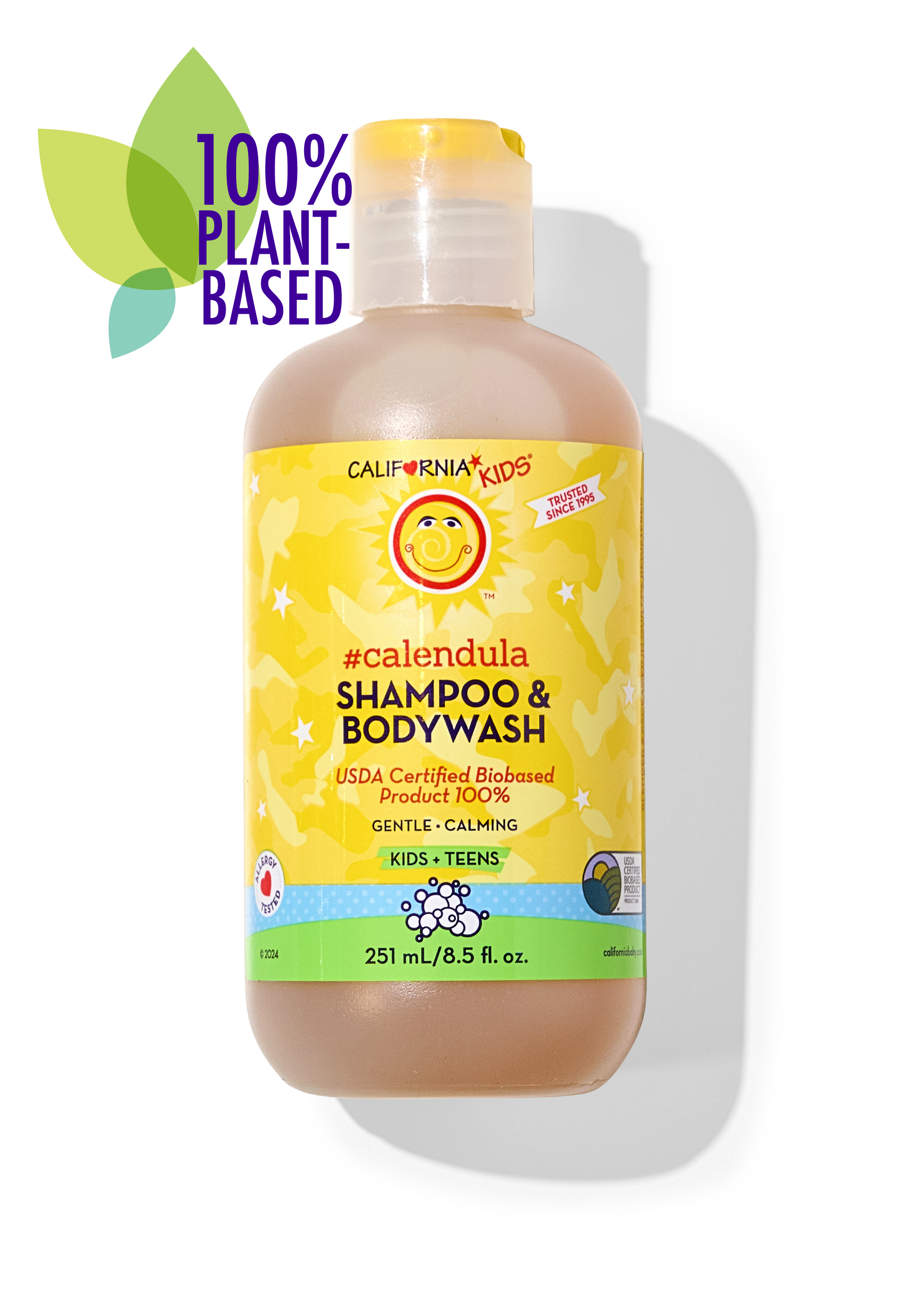 California Kids® #Calendula™ Shampoo & Body Wash - Gentle Tear-Free Formula for Babies & Kids - Perfect for Sensitive Skin & Daily Bath Time Routine