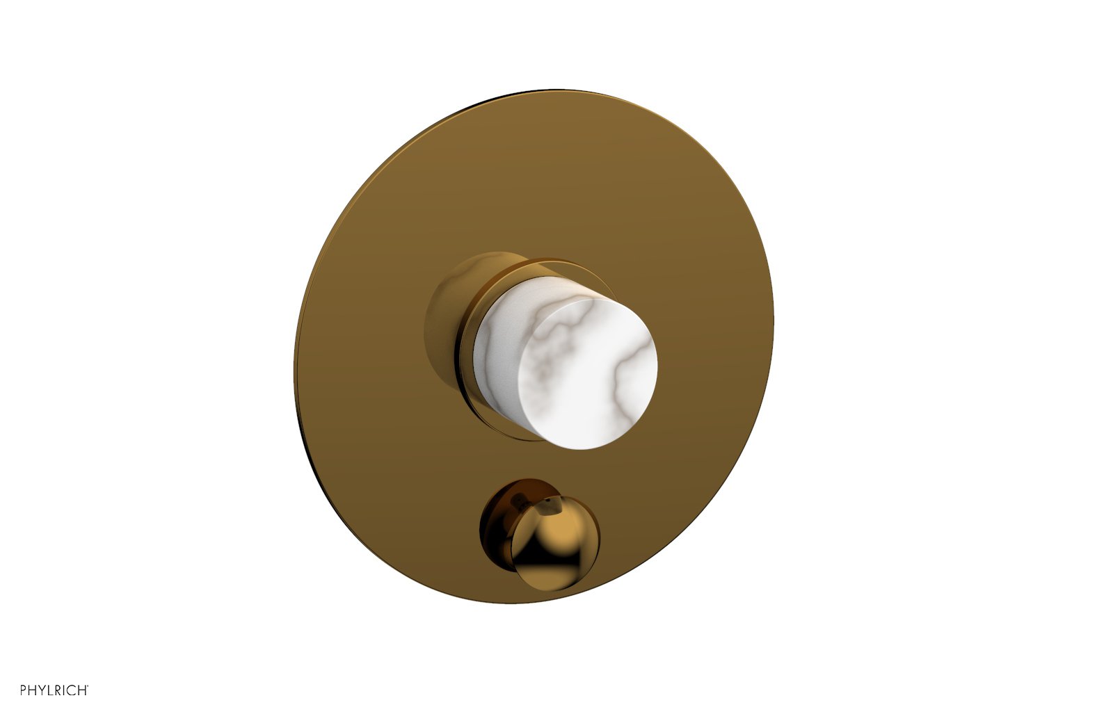 BASIC II Pressure Balance Shower Plate with Diverter and Handle Trim Set - White Marble 4 198 | Bathroom Shower System for Modern Home & Spa Experience