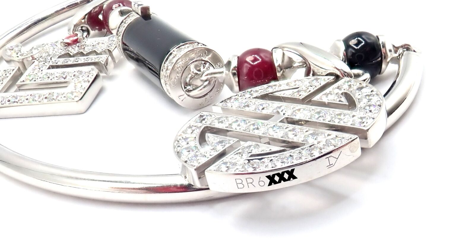 Cartier Le Baiser Du Dragon 18k Gold Diamond Ruby Onyx 2 Charms Bangle Bracelet - Luxury Jewelry for Women, Perfect for Gifts, Weddings & Special Occasions