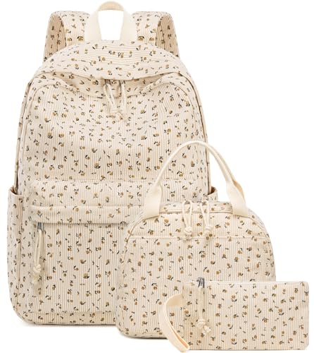 Corduroy- Floral Beige
