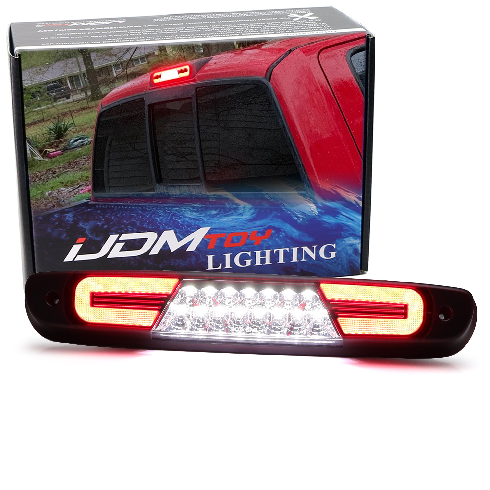 Dark Red LED 3rd Brake Light with C Ring Lens for 2007-2014 Chevy Silverado/GMC Sierra 1500 2500 - Enhanced Safety & Style for Night Driving & Off-Road Adventures