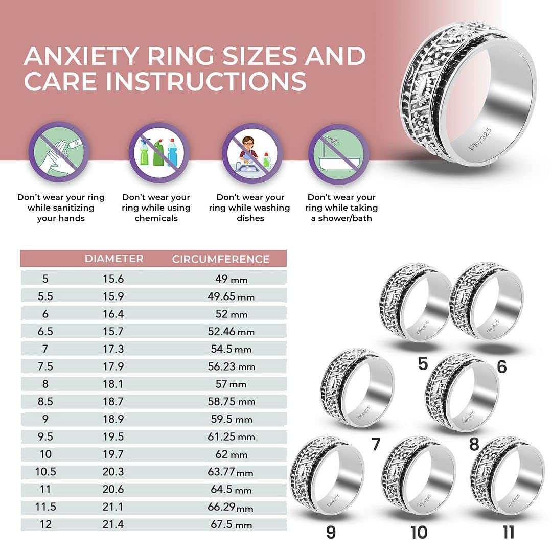 925 Sterling Silver Mom Spinner Ring for Women - Elegant Jewelry Gift for Mother's Day, Birthday & Anniversary | Perfect for Everyday Wear, Special Occasions & Thoughtful Gifting