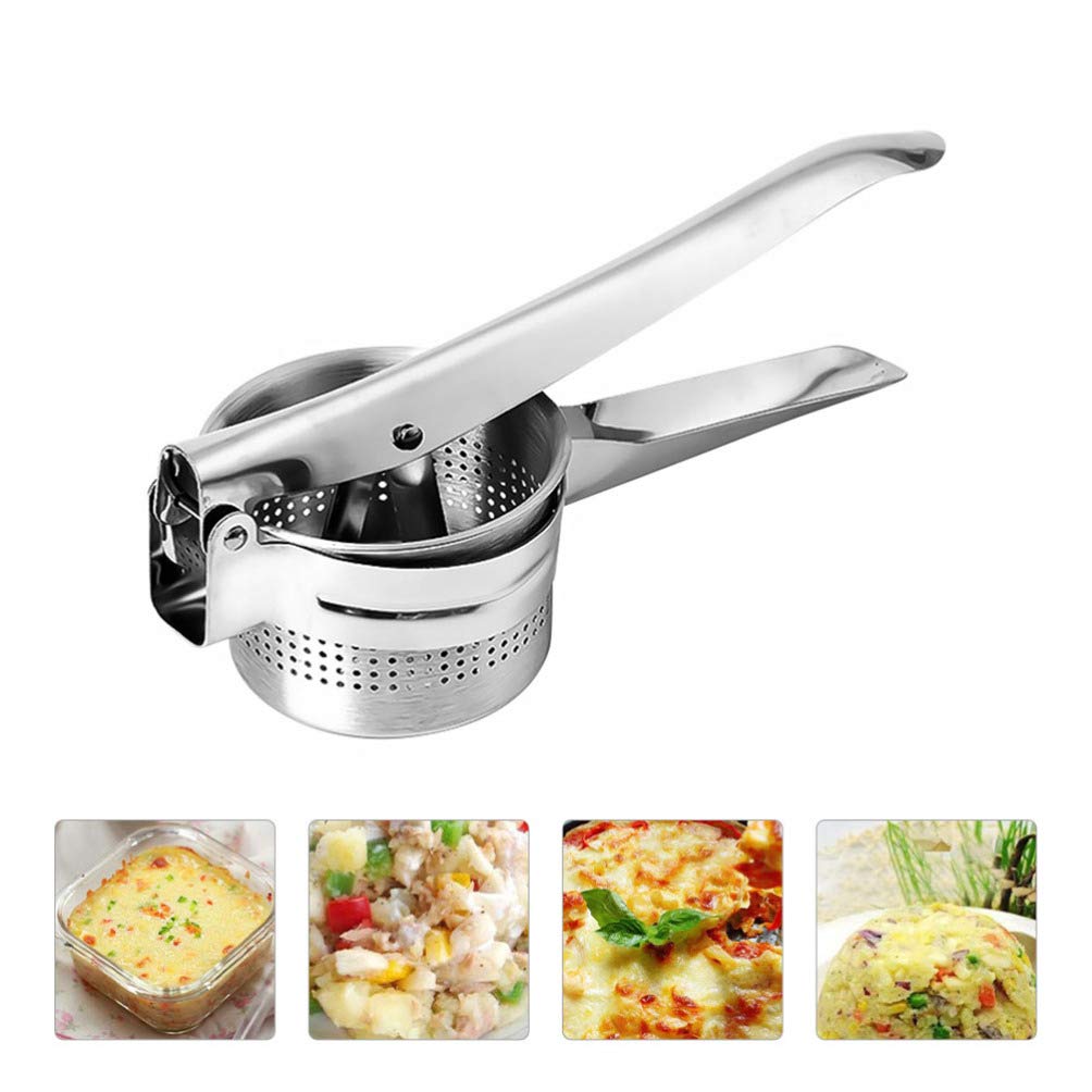 Stainless Steel Ginger Press & Potato Crusher - Manual Juicer & Wire Masher for Fresh Ginger Juice & Puree - Perfect for Cooking, Baking & Healthy Drinks