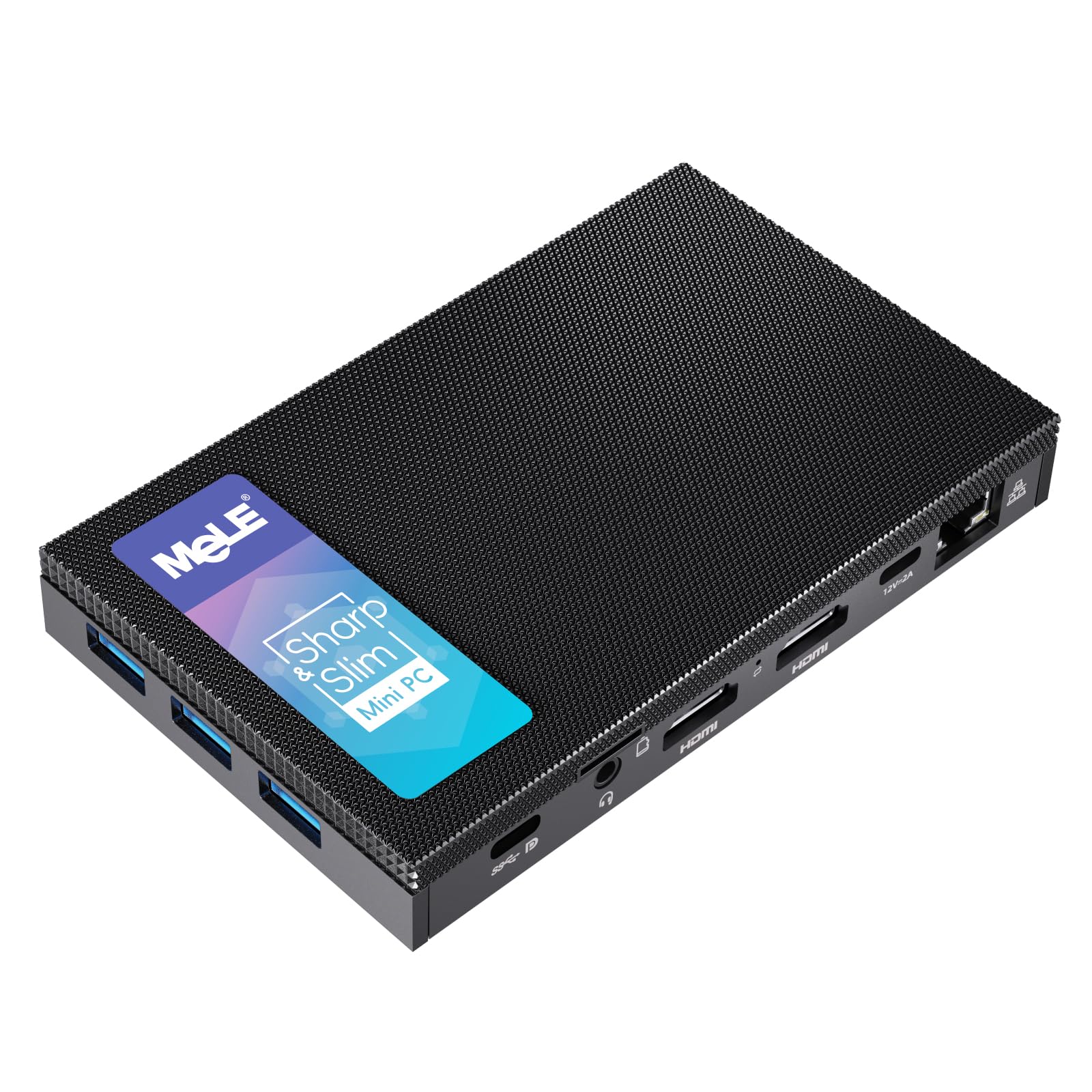 MeLE Quieter 3C Fanless Mini PC - Intel N5105, 8GB LPDDR4 RAM, 256GB SSD, Windows 11 Pro, 4K HDMI, WiFi 5, Gigabit Ethernet, Bluetooth 5.1, USB 3.2 & Type-C Ports, VESA Mount - Compact Desktop Computer for Home Office, Digital Signage & Media Streaming
