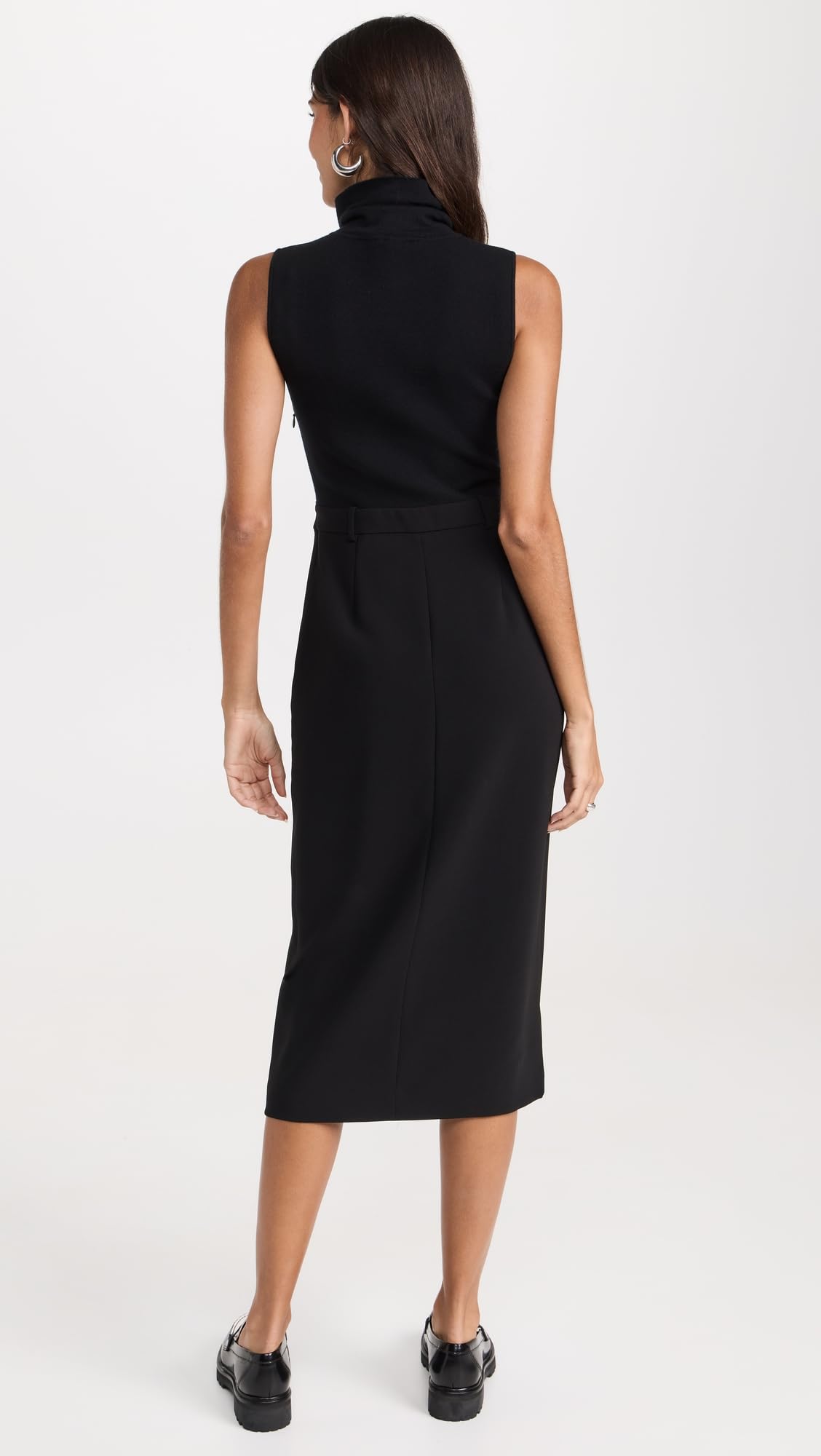 Theory Women's Funnel Neck Dress - Elegant Slim Fit Midi Dress for Work, Office & Special Occasions | Professional Business Attire & Evening Wear