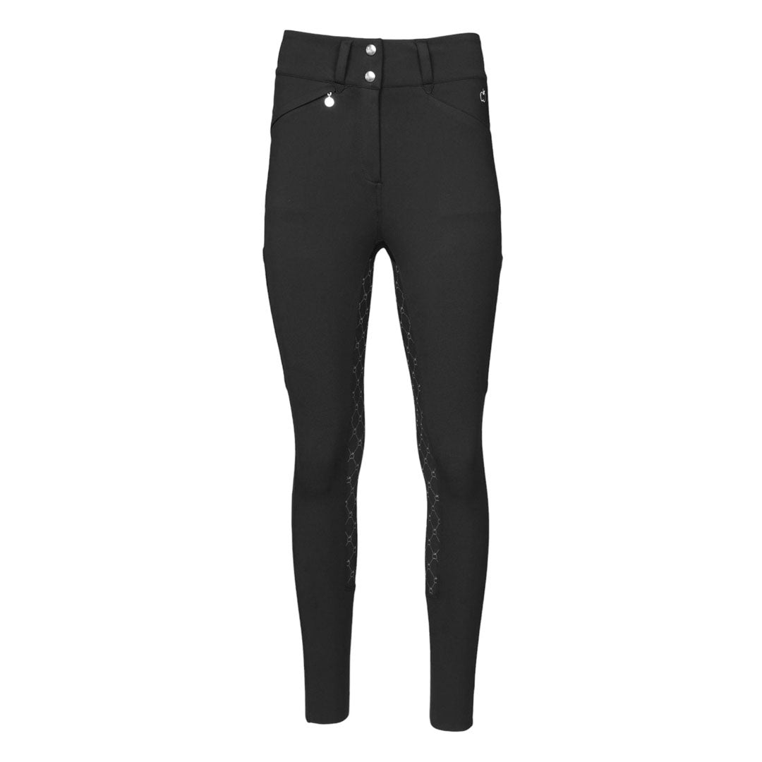 Dapplebay Women's Compression Full Seat Breeches - Black Equestrian Riding Pants for Horseback Riding & Training - Comfortable Stretch Fabric for English Riding & Show Jumping