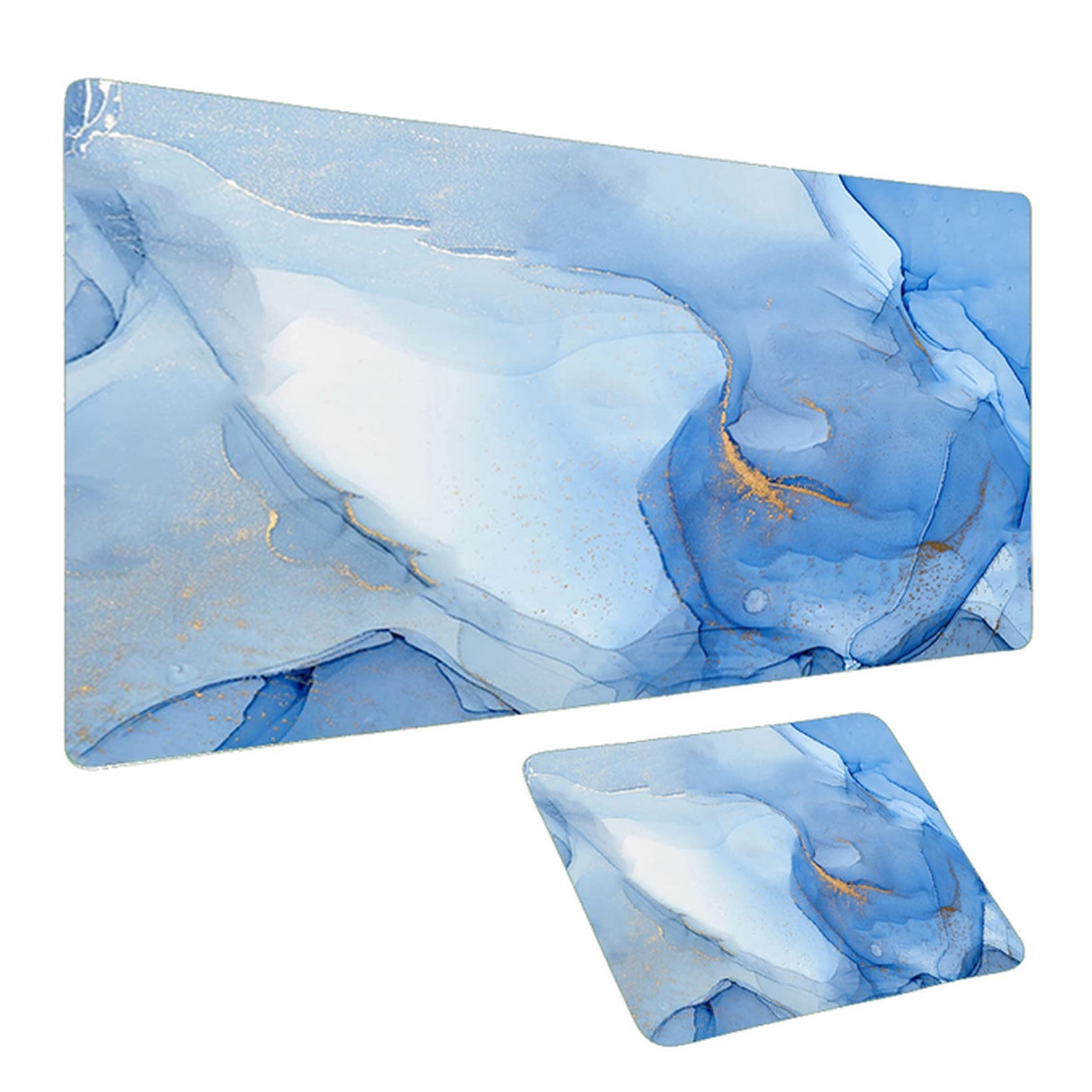 Chaber XXL Large Gaming Mouse Pad - Ink Marble Design, 90x40cm Extended Desk Mat for PC Gamers, Computer Workstations & Office Use - Non-Slip Rubber Base, Smooth Surface for Precision Gaming & Typing (Color: FF006208)