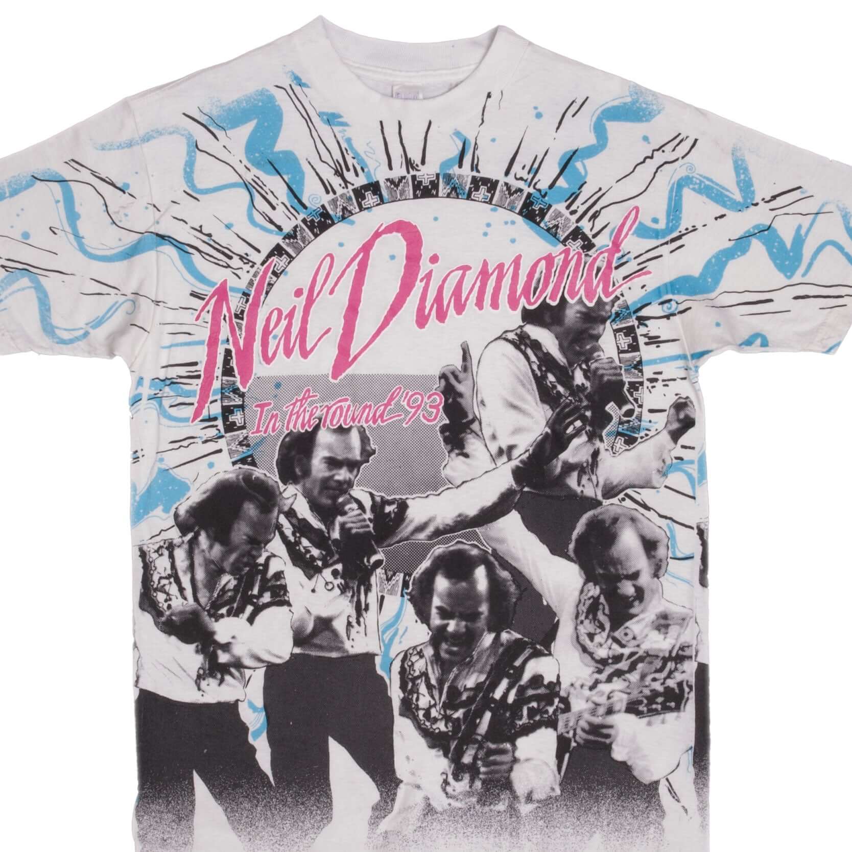 Vintage Neil Diamond In The Round 1993 Tour T-Shirt - Medium Size - Retro Band Tee for Concerts & Music Lovers