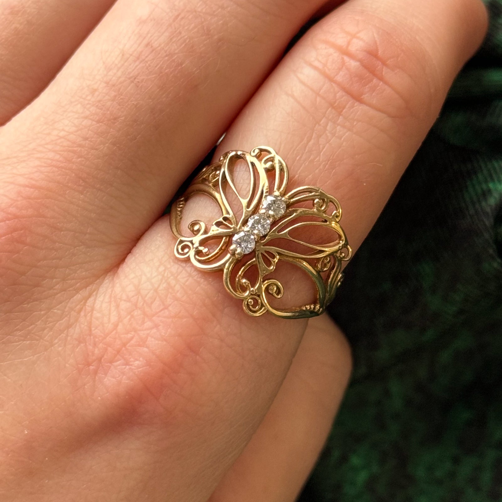 0.18ctw Diamond Butterfly Ring - Size 8.75 | Elegant Jewelry for Women | Perfect Gift for Anniversary, Birthday & Special Occasions