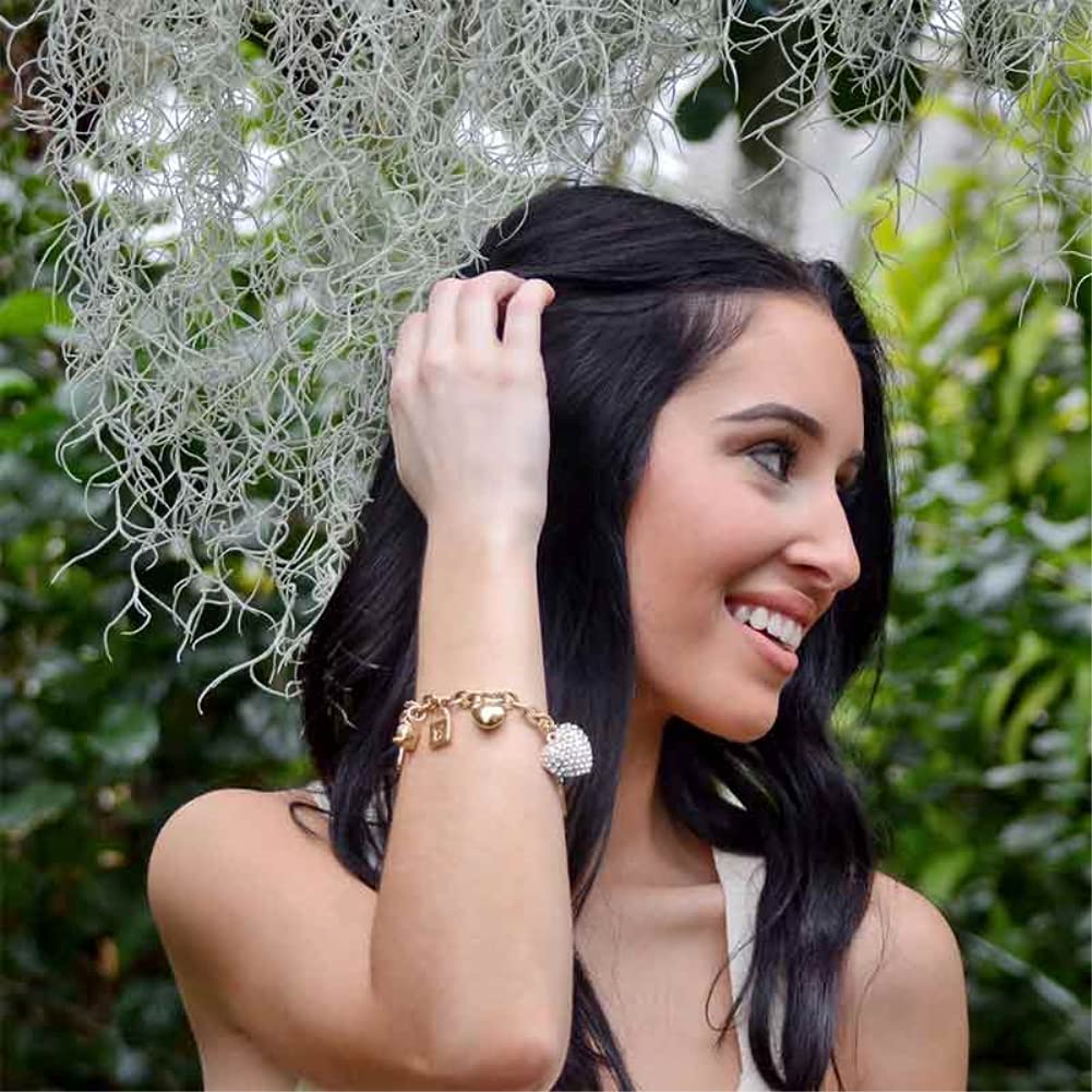 SILANER 14K Gold Plated Chain Link Bracelet for Women - 7