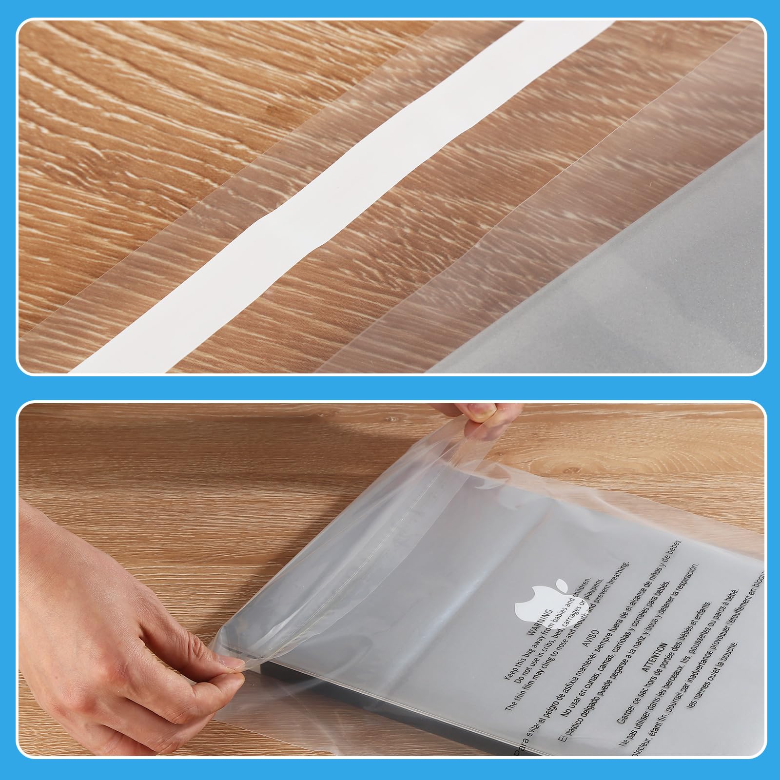 iMailer 100 Pcs 13x15 Inches Clear Poly Bags with Suffocation Warning - 1.6 Mil Self Seal Shipping Bags for Clothing, Shirts, Packaging - Permanent Adhesive - Perfect for Ecommerce, Retail Stores & Online Sellers