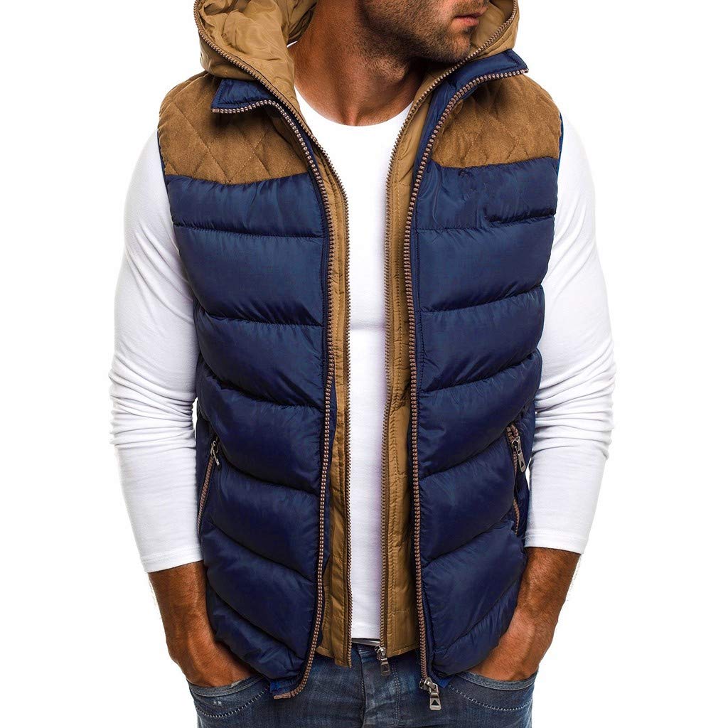 Men's Zip-Up Hoodie - Winter Fashion Jacket with Pure Color Vest - Perfect for Outdoor Activities & Casual Wear