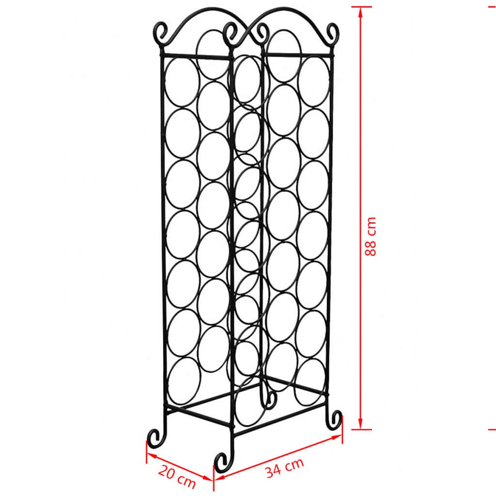 FAMIROSA 21 Bottle Metal Wine Rack - Sturdy Countertop Wine Storage Organizer for Kitchen, Dining Room, Bar or Cellar - Holds Standard Wine Bottles Securely