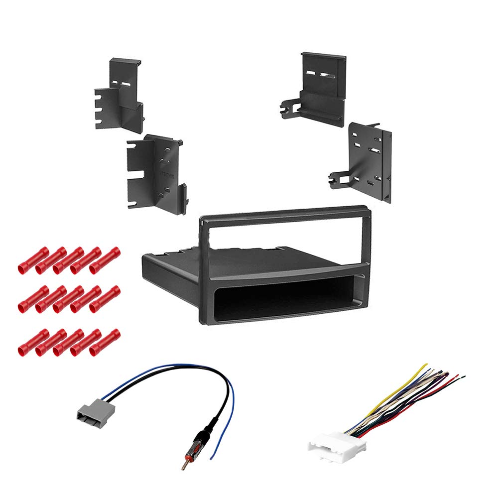 CACHÉ KIT2005 Car Stereo Installation Kit for Nissan Versa 2007-2014 - Single Din Dash Mounting Kit, Wiring Harness & Antenna Adapter (4-Piece Bundle) | Perfect for Aftermarket Radio Upgrade & Professional Car Audio Installation