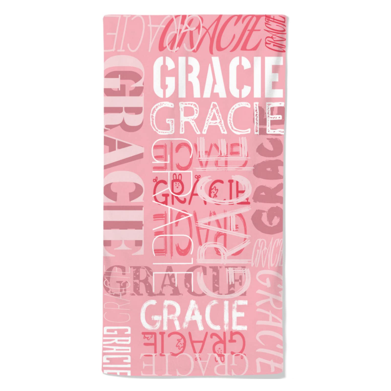 Dr.TOUGH Personalized Beach Towels - Custom Name Beach Towels for Men, Women & Kids (Light Pink) | Great for Pool, Beach Vacations & Summer Gifts