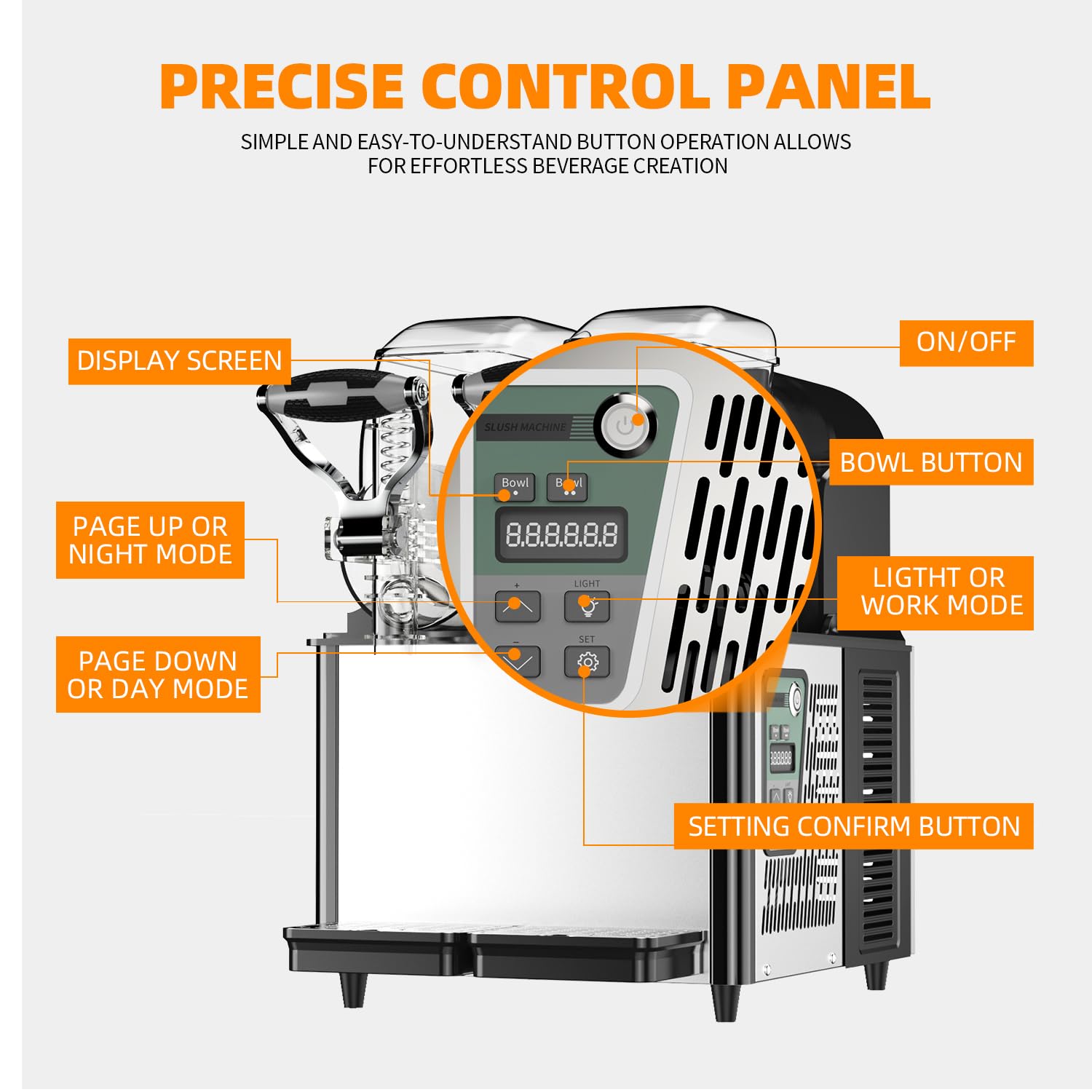 Commercial Slushy Machine for Alcoholic Beverages - 4L x 2 Tank Margarita Maker, Frozen Drink & Smoothie Maker - Perfect for Bars, Restaurants, and Party Events