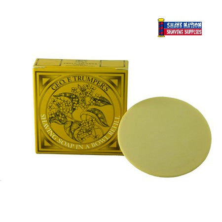 Geo F Trumper Sandalwood Shaving Soap Refill - Luxury Vegan Shaving Cream for Men, Classic Wooden Scent, Close Smooth Shave - Perfect for Wet Shaving & Grooming Kits, Gift for Him