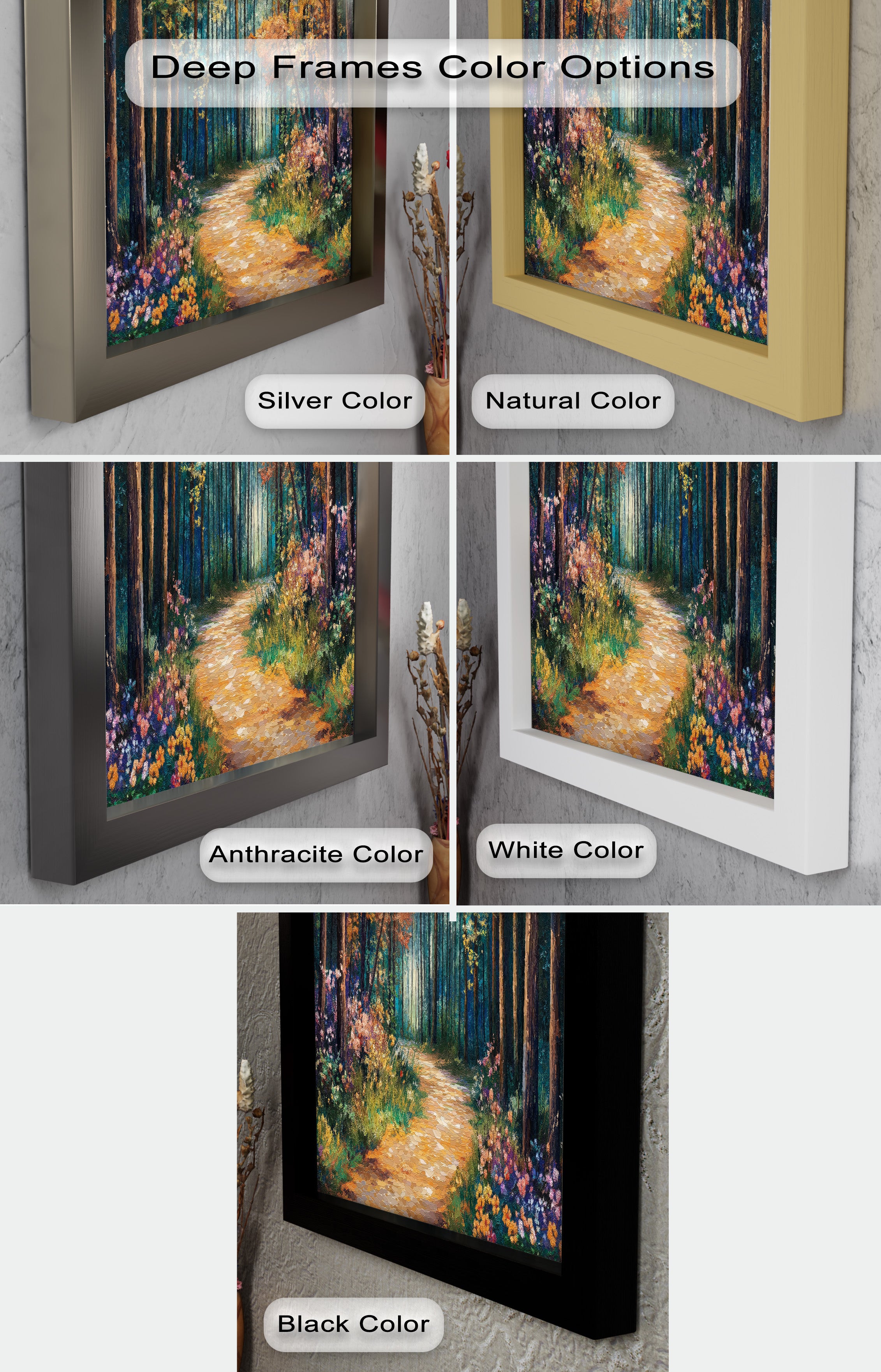 Vibrant Autumn Forest Oil Painting - Handmade Canvas Art for Home Decor, Living Room & Office Wall