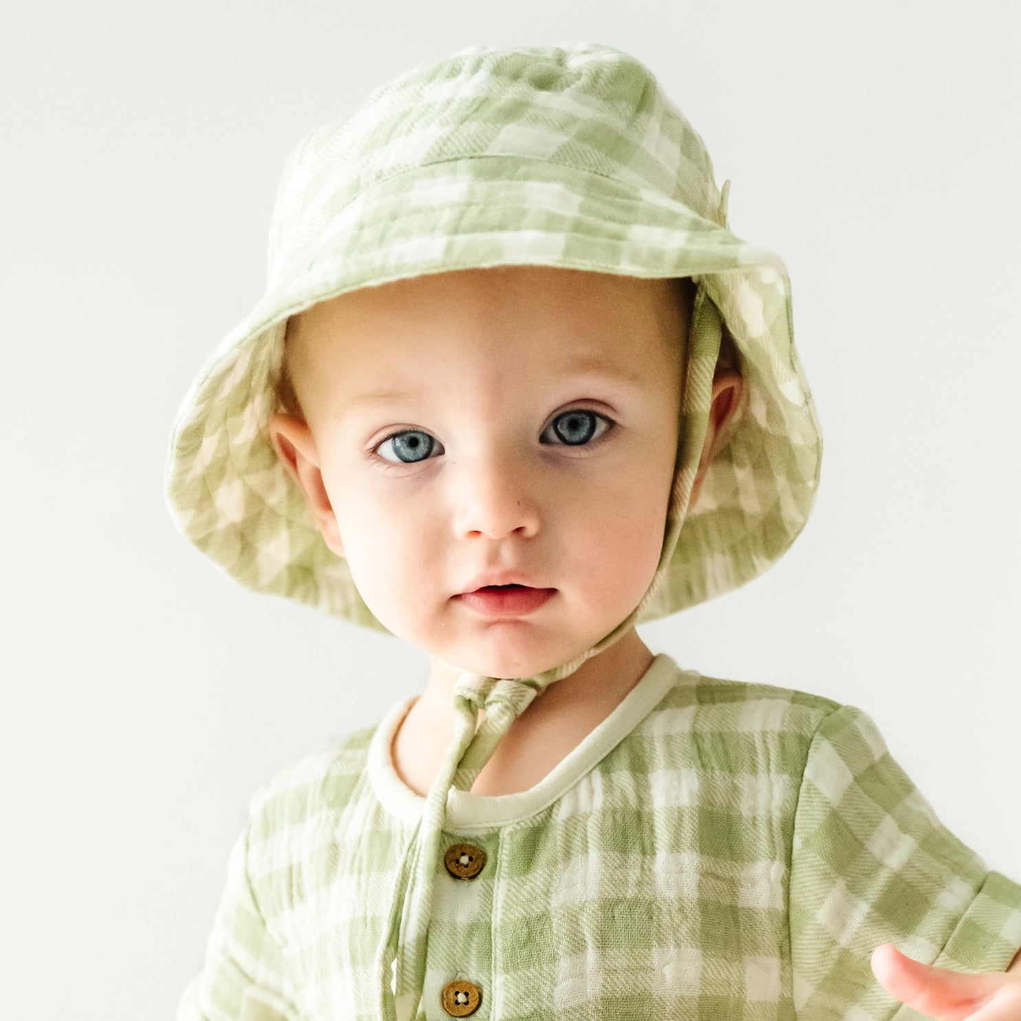 Stylish Organic Cotton Bucket Sun Hat - Gingham Print for Women - Perfect for Beach, Gardening & Outdoor Activities