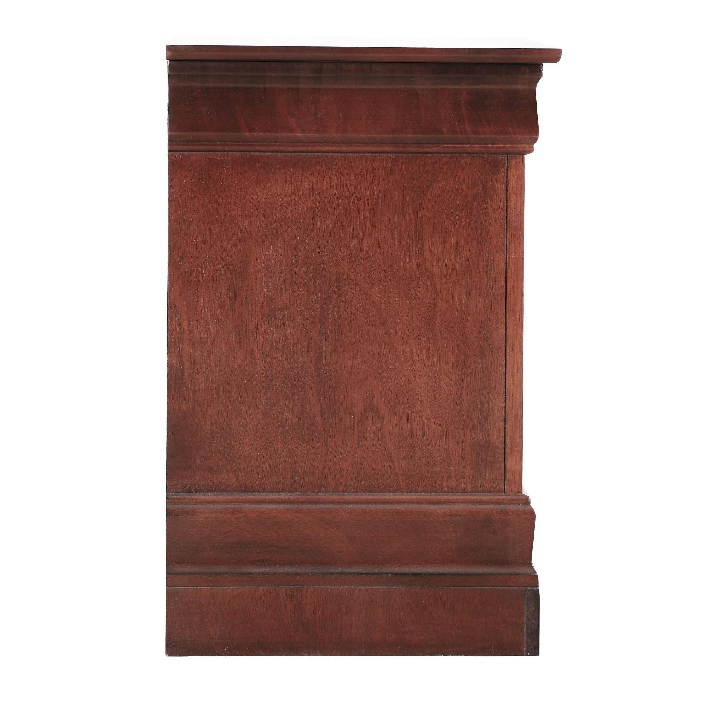 Glory Furniture Lewis 2-Drawer Wood Nightstand, Cherry Finish - Bedroom Side Table for Bedside Storage & Decor