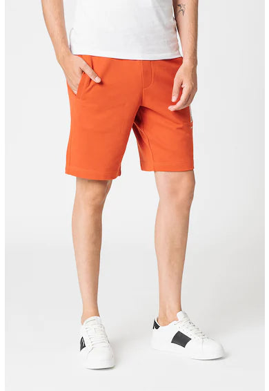Armani Exchange Men's Orange Shorts with Triple Pockets - Casual Summer Shorts for Beach, Gym, and Outdoor Activities