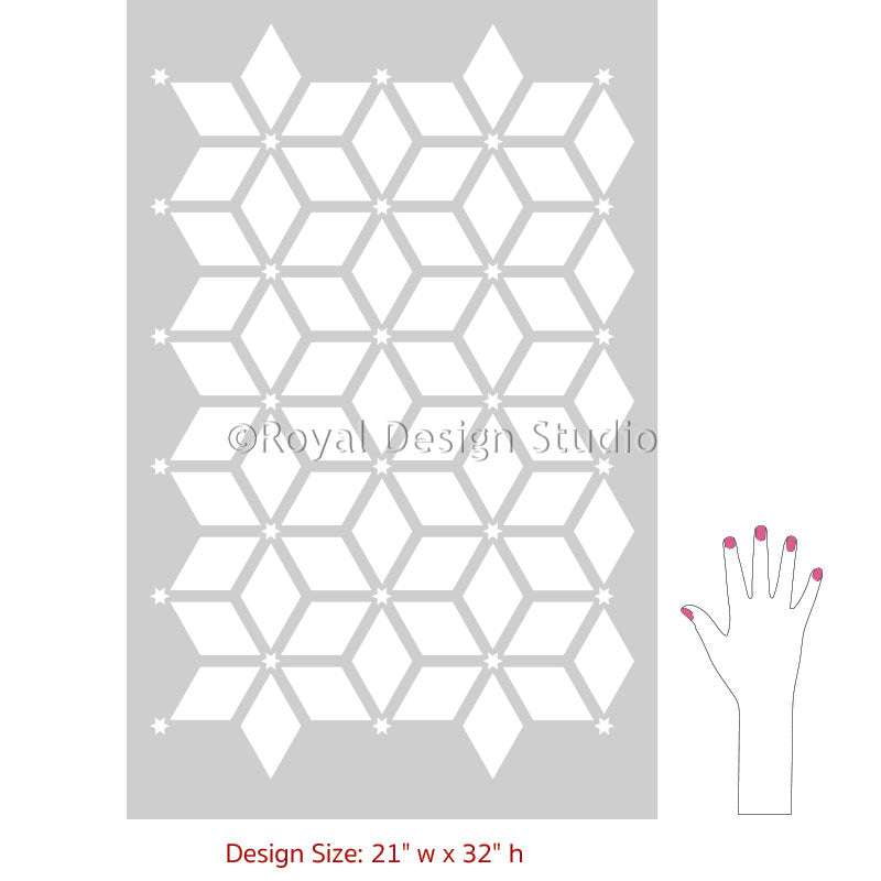 Tessellated Tile Stencil for DIY Mosaic Art - Geometric Wall & Floor Tile Painting Template - Perfect for Home Decor, Bathroom, Kitchen Backsplash Projects