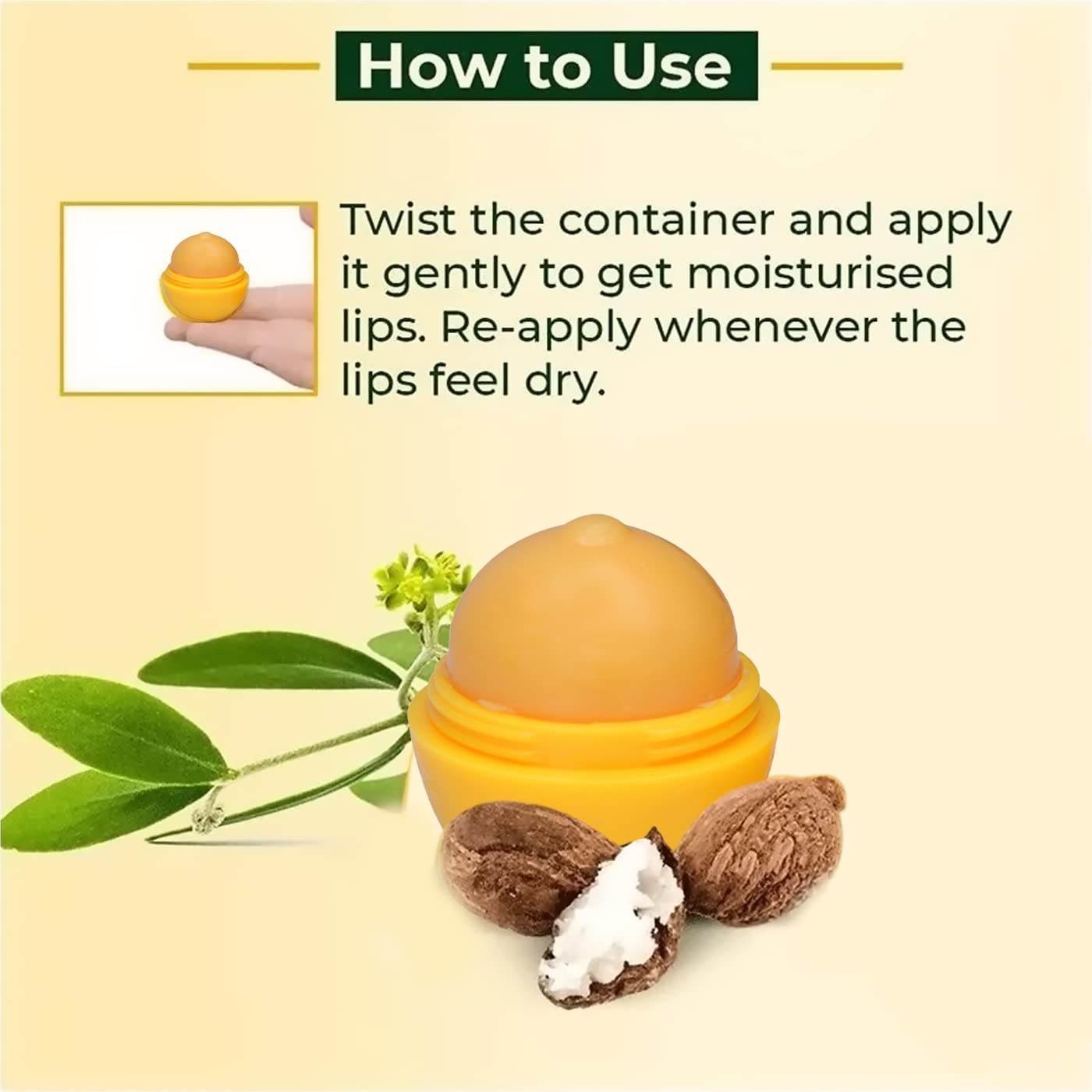 Kabello Lemon Lip Balm for Teen Girls - Moisturizing & Nourishing Lip Care - Perfect for School, Sports & Daily Hydration