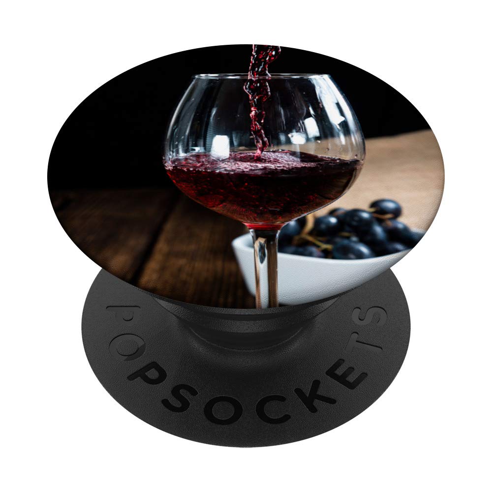 Red Wine Pouring PopSockets PopGrip - Swappable Phone Grip for iPhone & Android | Wine Lover Gift | Perfect for Parties, Dinners & Wine Tasting Events
