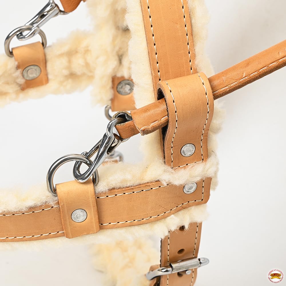 HILASON Guide Dog Harness - Adjustable Fleece Padded Genuine Leather with Handle for Training, Therapy & Service Dogs | Breathable & Comfortable Design for Daily Walks, Outdoor Adventures & Assistance Work