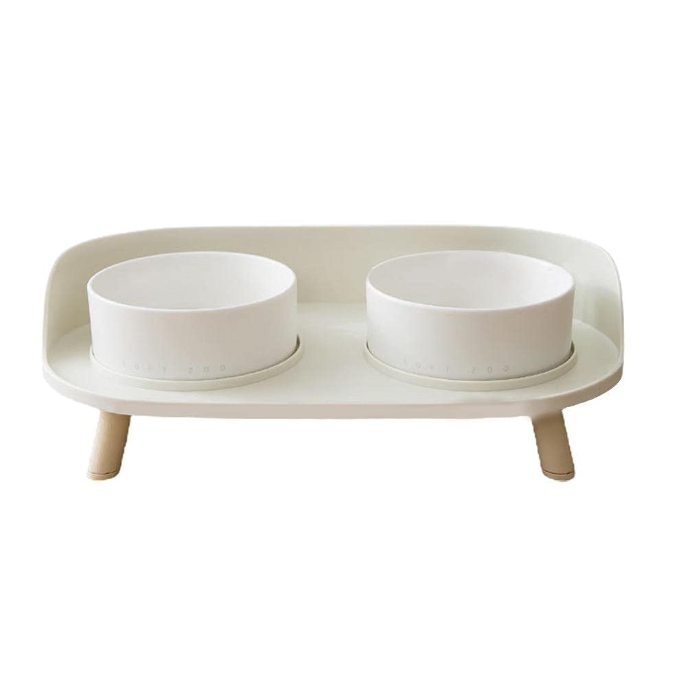 Fymini Spill-Proof Ceramic Pet Bowl with Detachable Neck Protector - Non-Slip Cat & Dog Food Dish for Mess-Free Feeding | Perfect for Active Pets and Travel Use