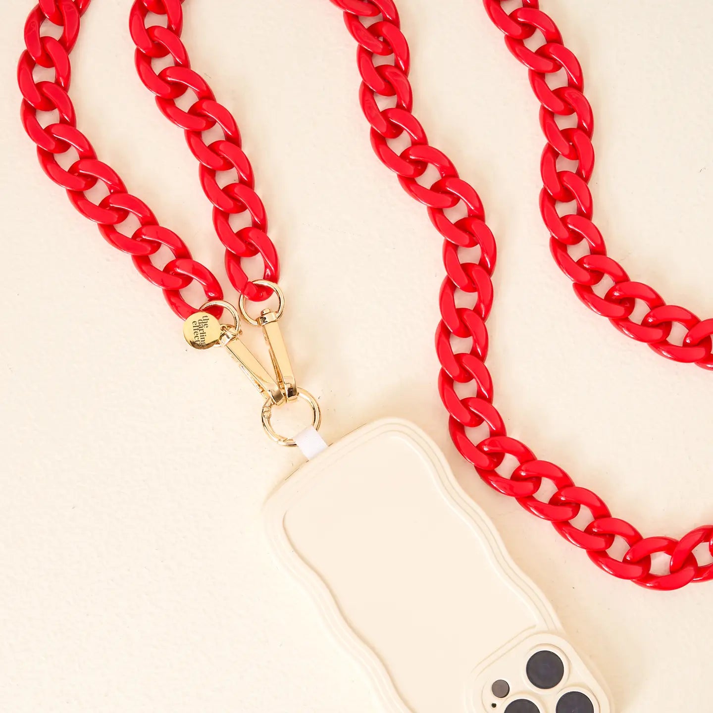 Red Crossbody Phone Holder with Adjustable Chain - Perfect for Hands-Free Convenience at Concerts, Travel, and Shopping
