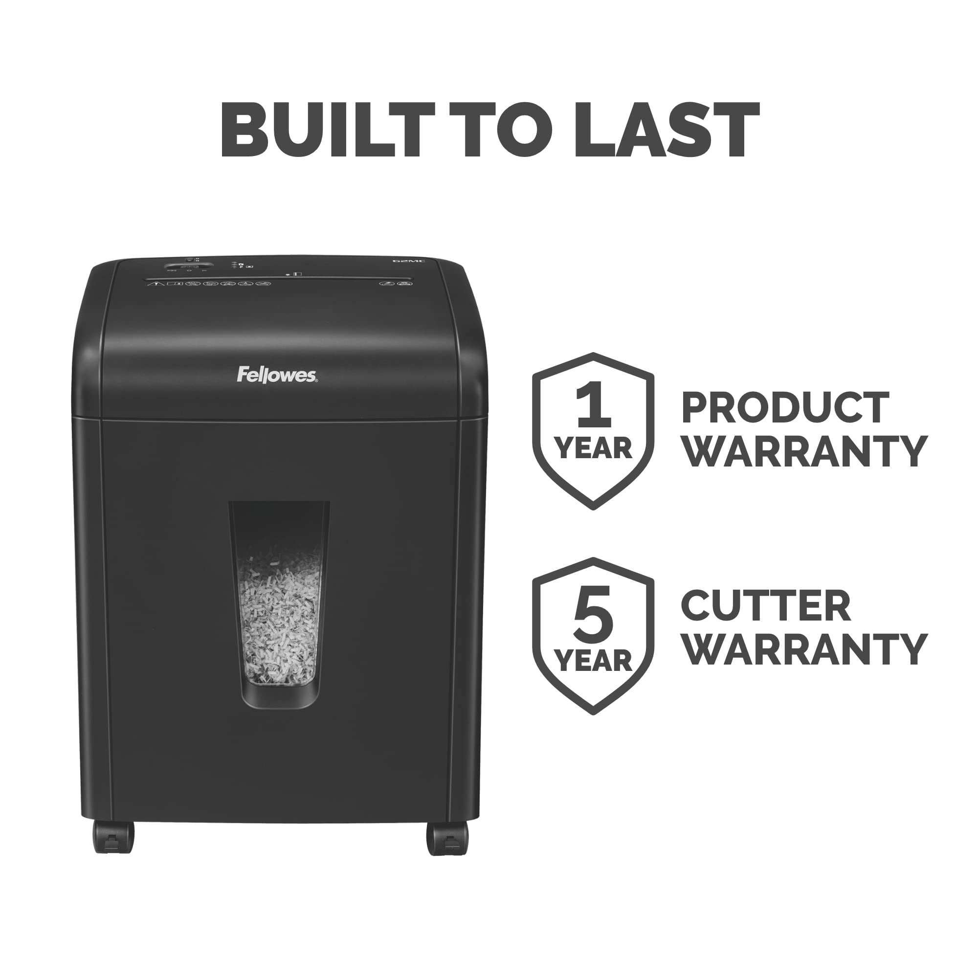 Fellowes 62MC 10-Sheet Micro-Cut Paper Shredder with Safety Lock for Home & Office Use - Secure Document Destruction for Tax Records, Credit Cards & Confidential Files