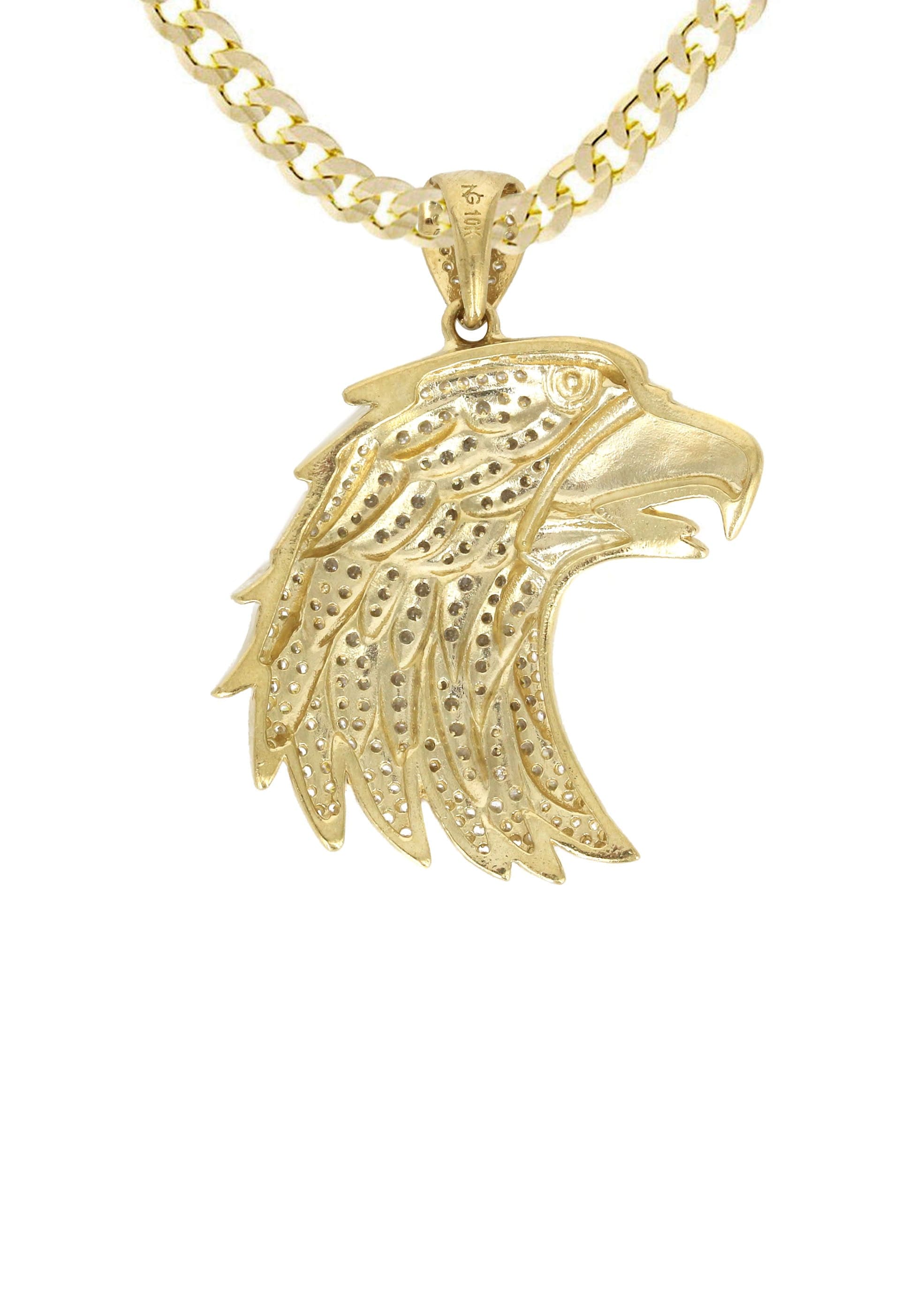 10K Yellow Gold Eagle Head Necklace for Men & Women - 20 Grams Solid Gold Pendant - Perfect for Gifts, Anniversaries, and Everyday Elegance
